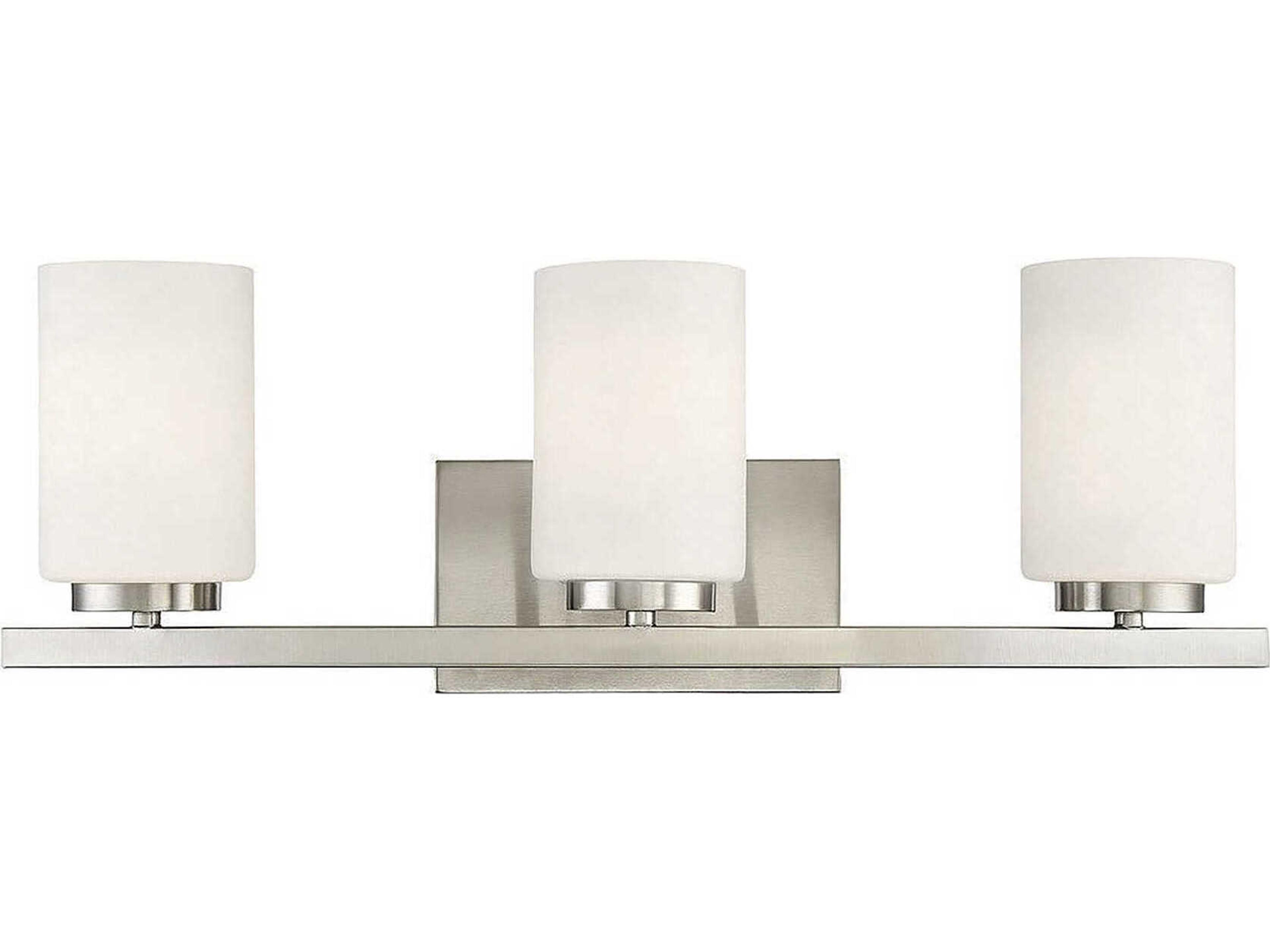 Savoy House Meridian 3-Light Brushed Nickel Glass Vanity Light