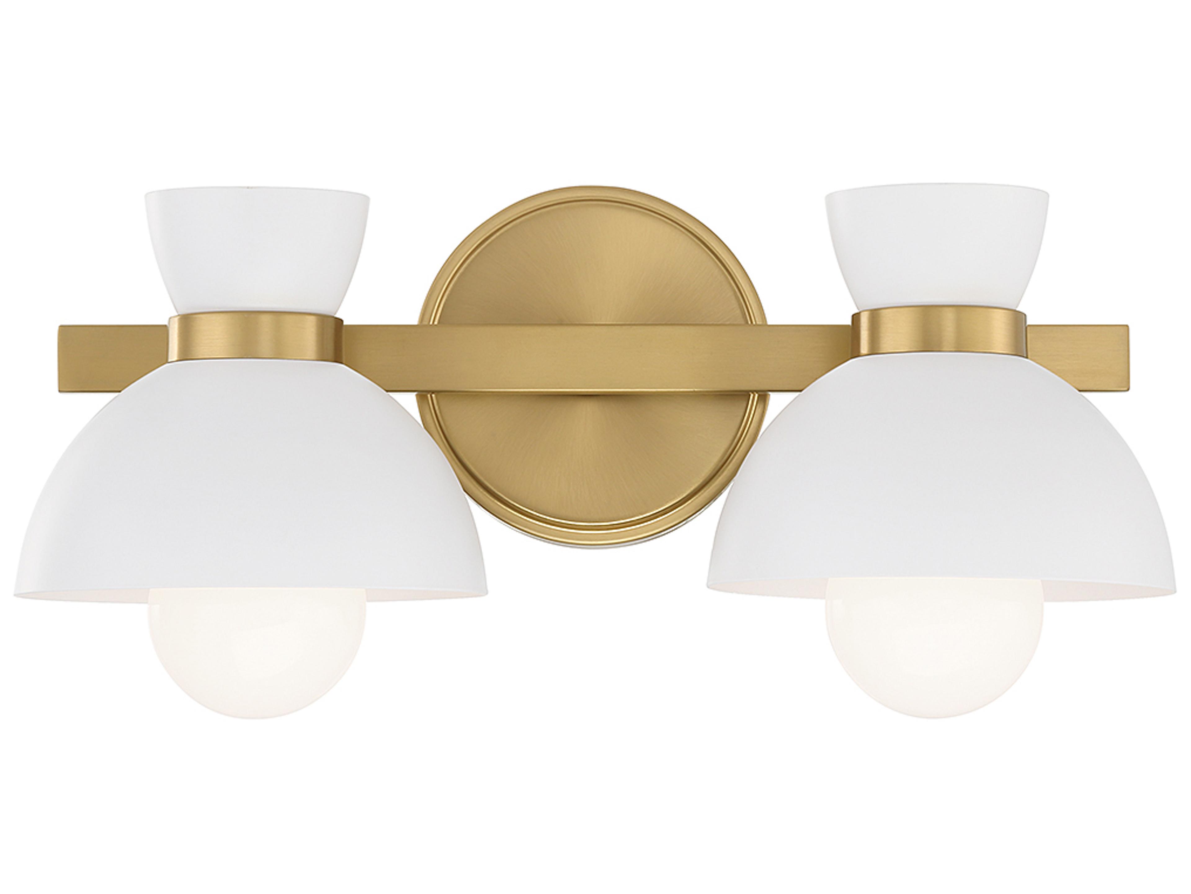 Savoy House Meridian 2-Light Natural Brass Vanity Light