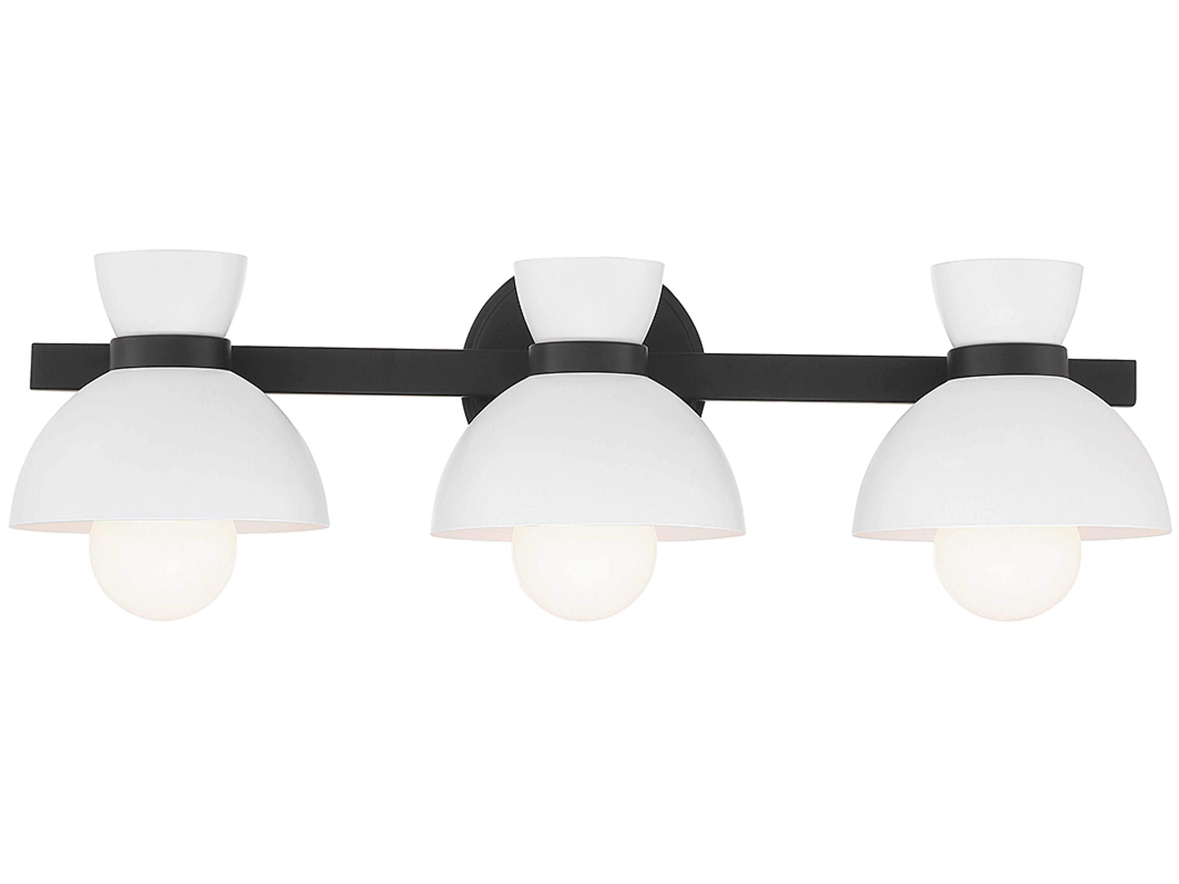 Savoy House Meridian 3-Light Matte Black Vanity Light