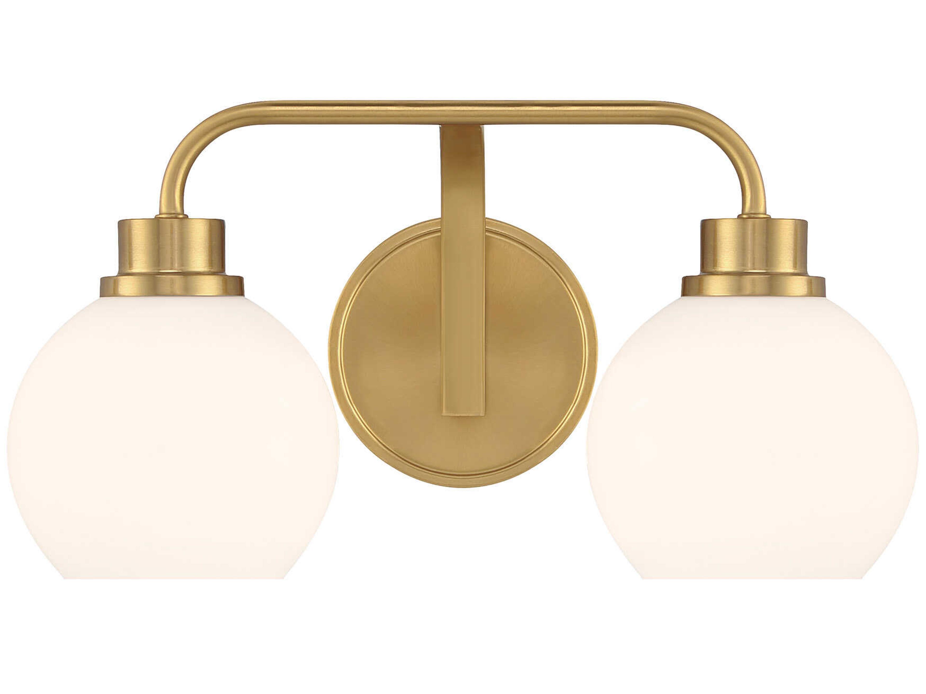 Savoy House Meridian 2-Light Natural Brass Vanity Light
