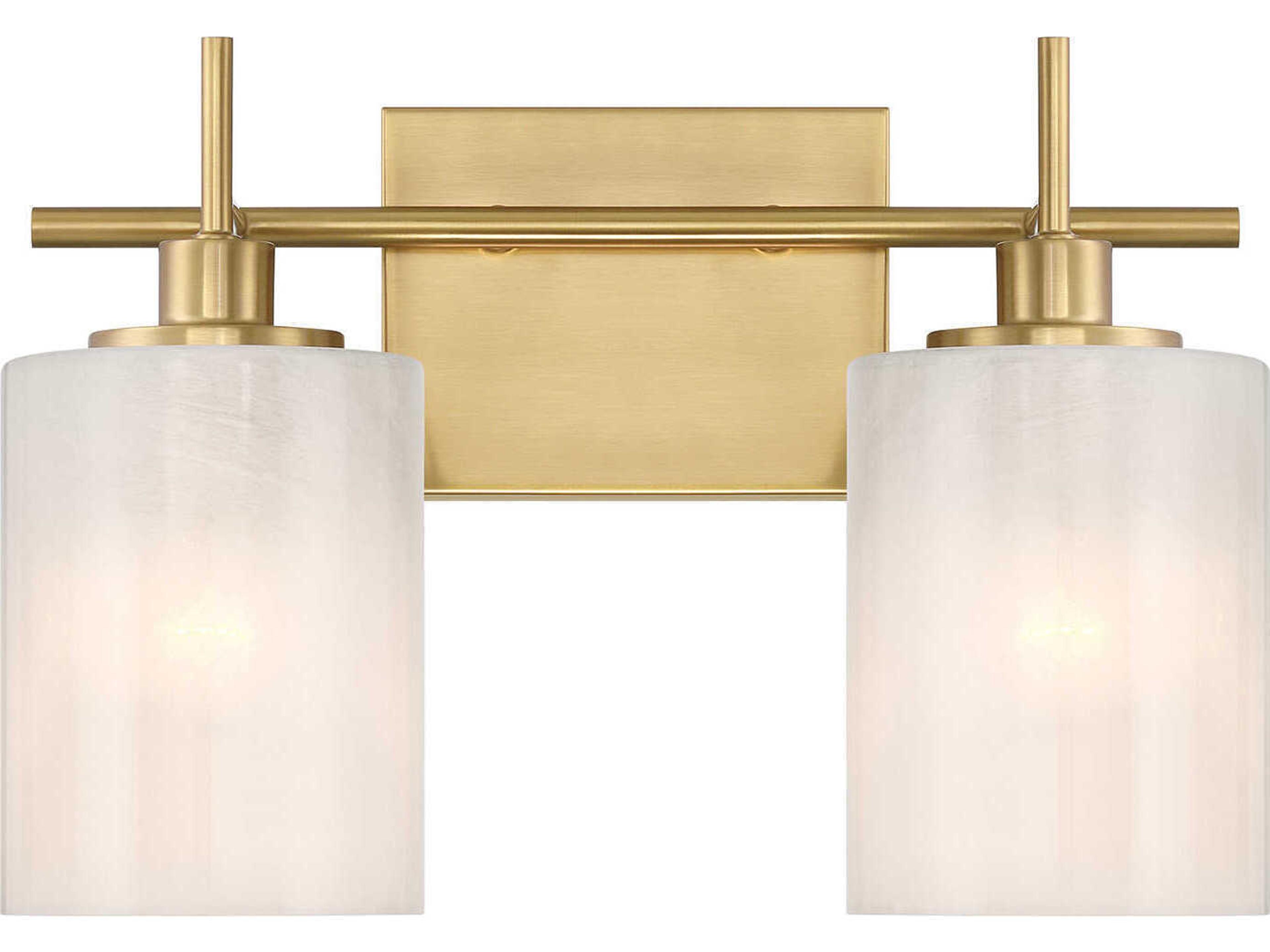 Savoy House Meridian 2-Light Natural Brass Vanity Light