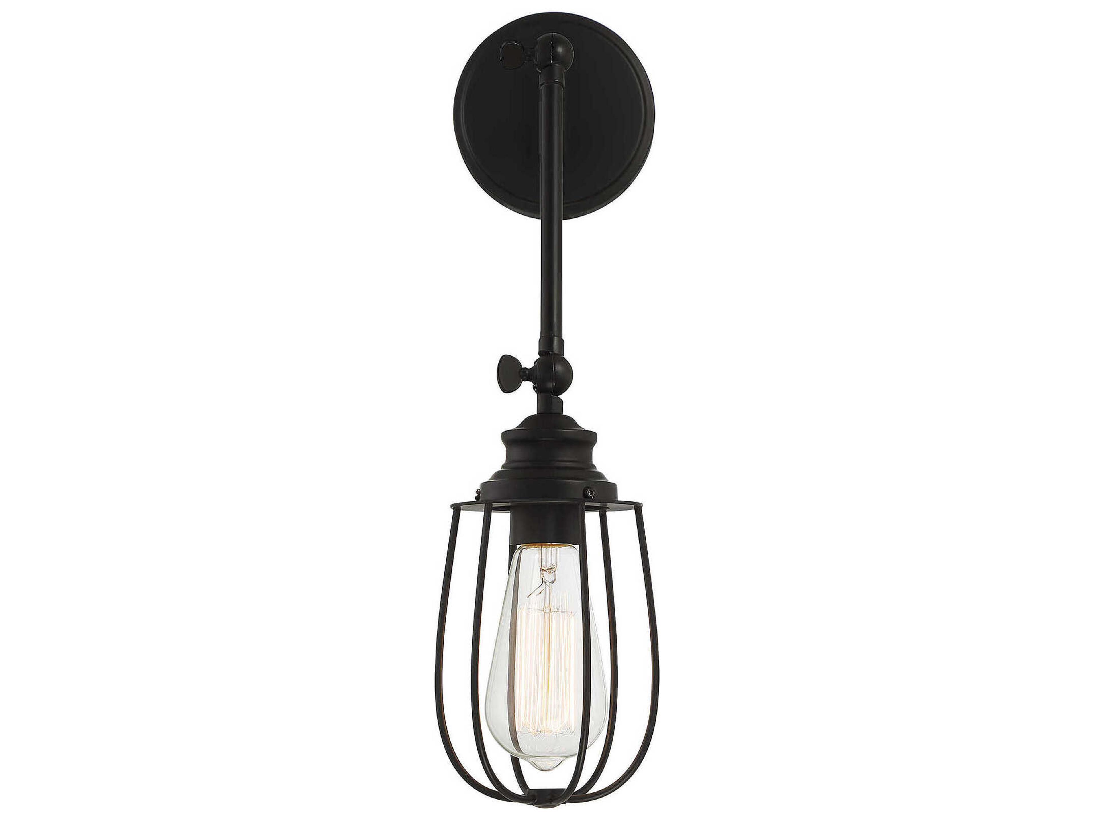 Savoy House Meridian 1-Light Matte Black Wall Sconce
