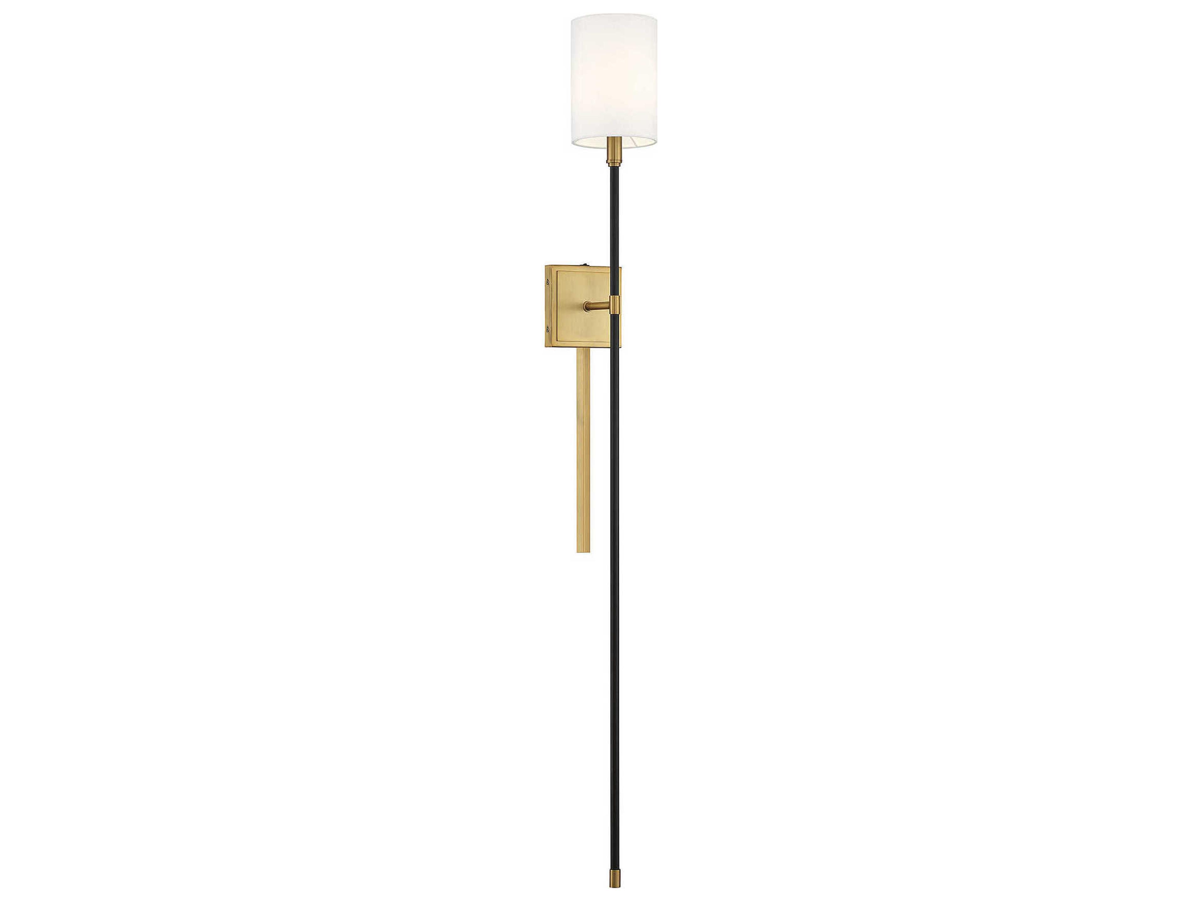 Savoy House Meridian 1-Light Black Natural Brass Wall Sconce