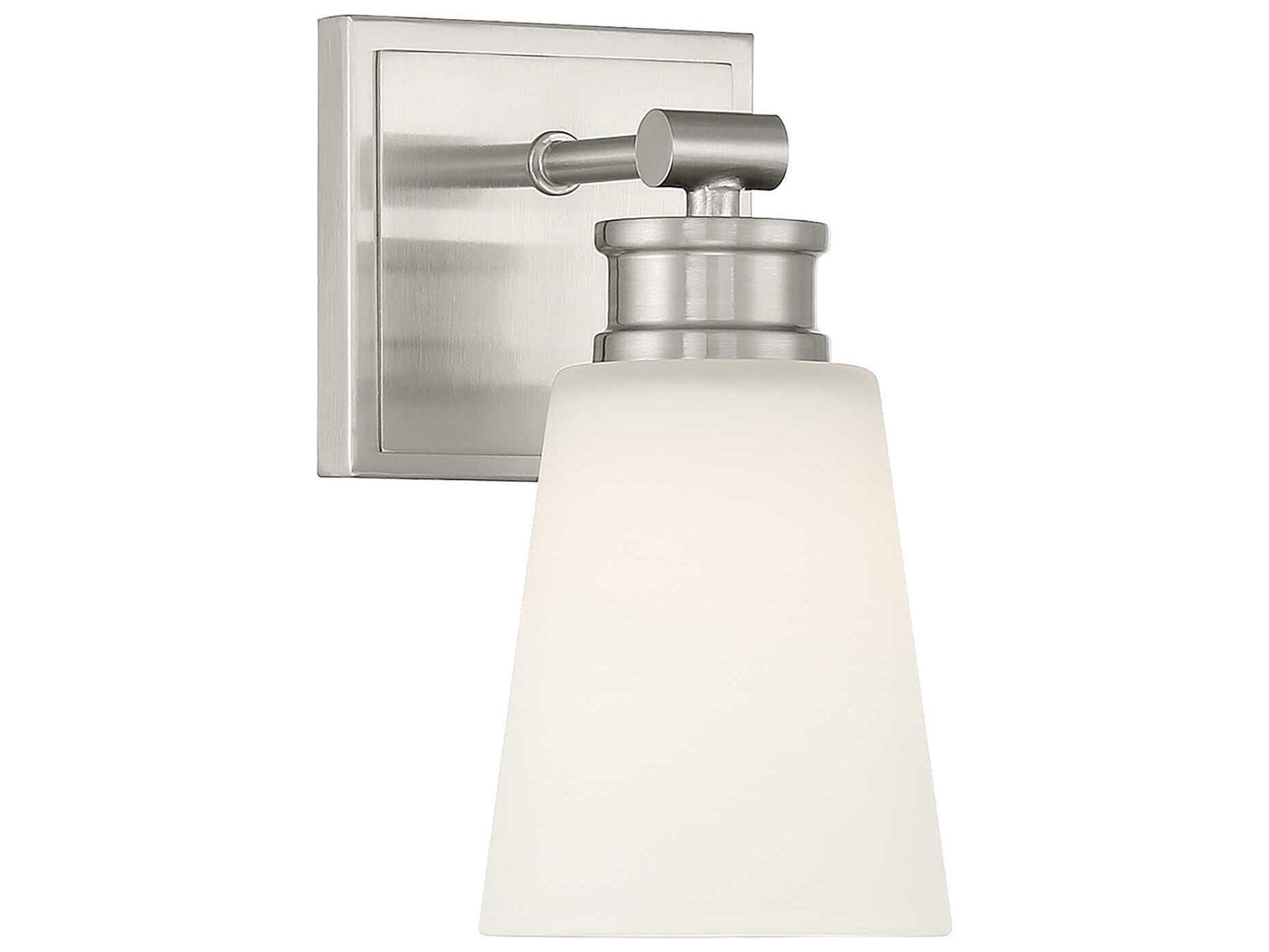 Savoy House Meridian 1-Light Brushed Nickel Glass Wall Sconce