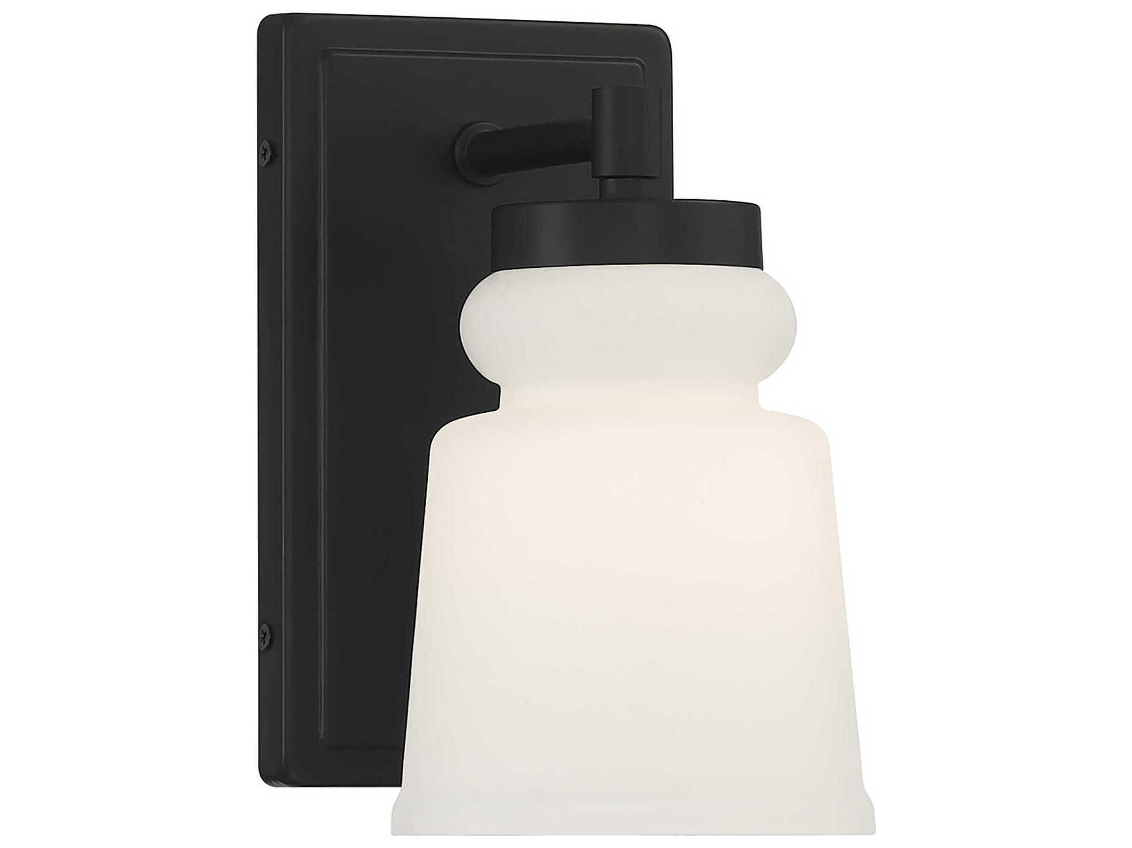 Savoy House Meridian 1-Light Matte Black Glass Wall Sconce