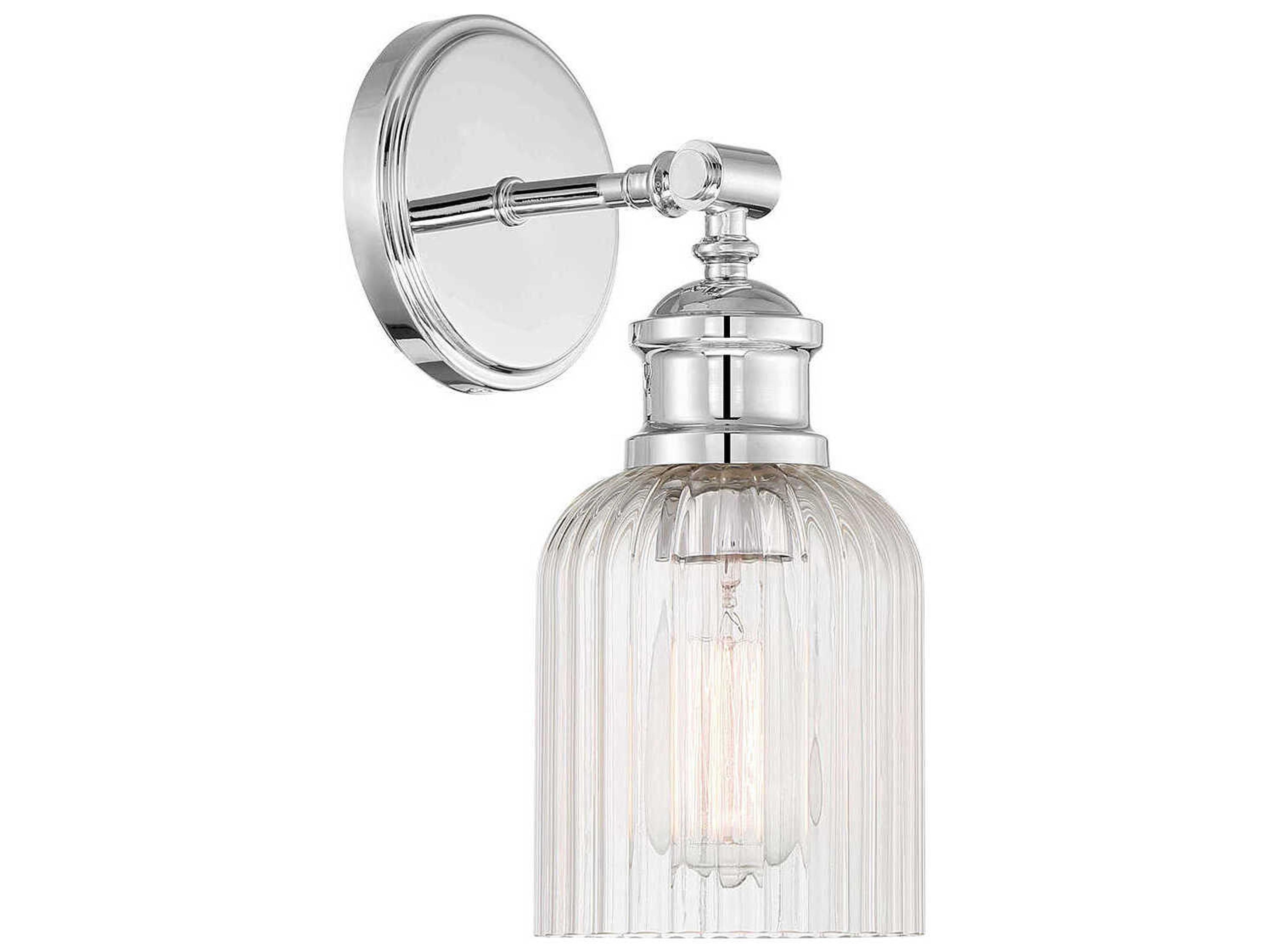 Savoy House Meridian 1-Light Chrome Glass Wall Sconce