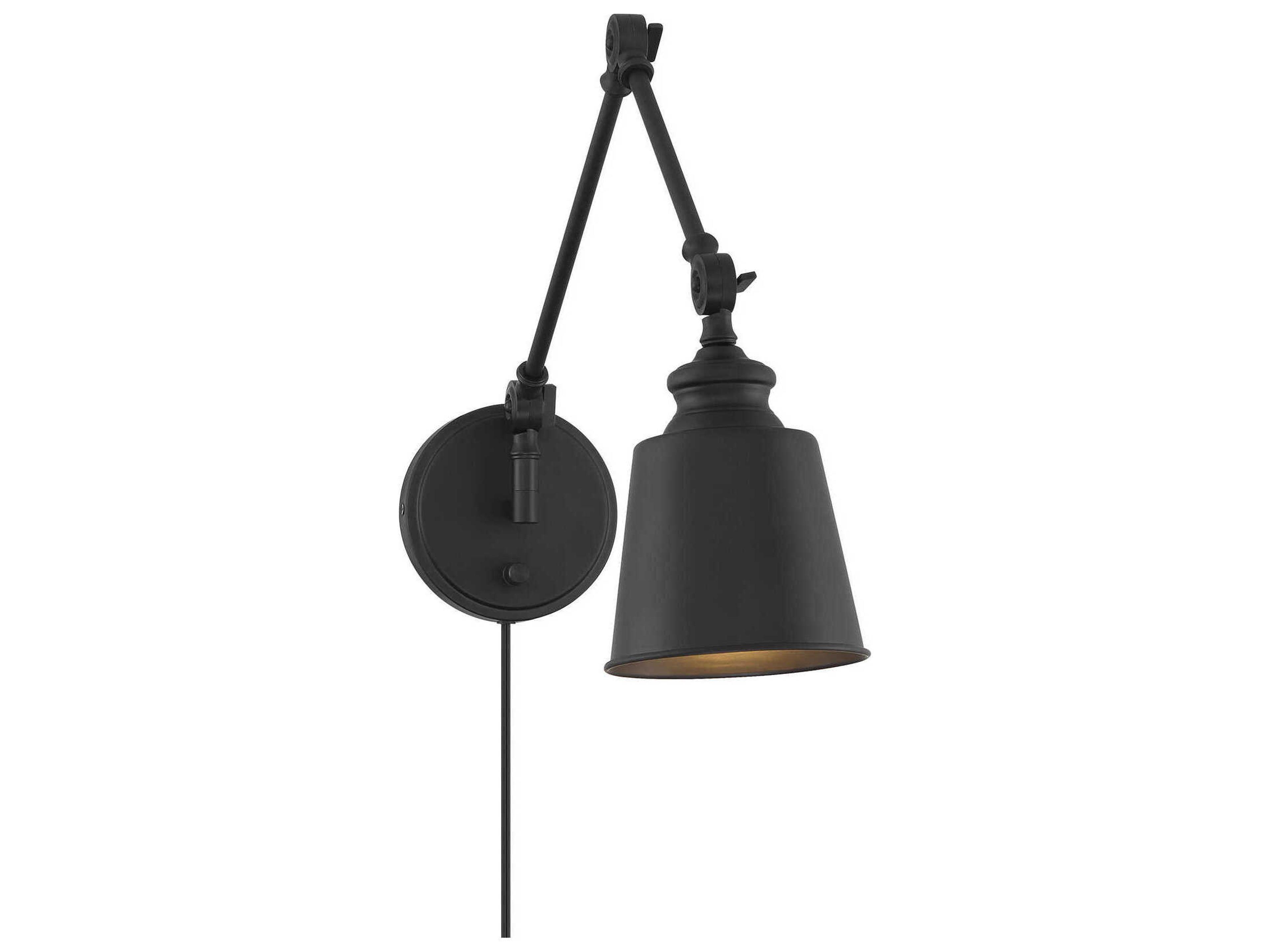 Savoy House Meridian 2-Light Matte Black Swing Wall Sconce