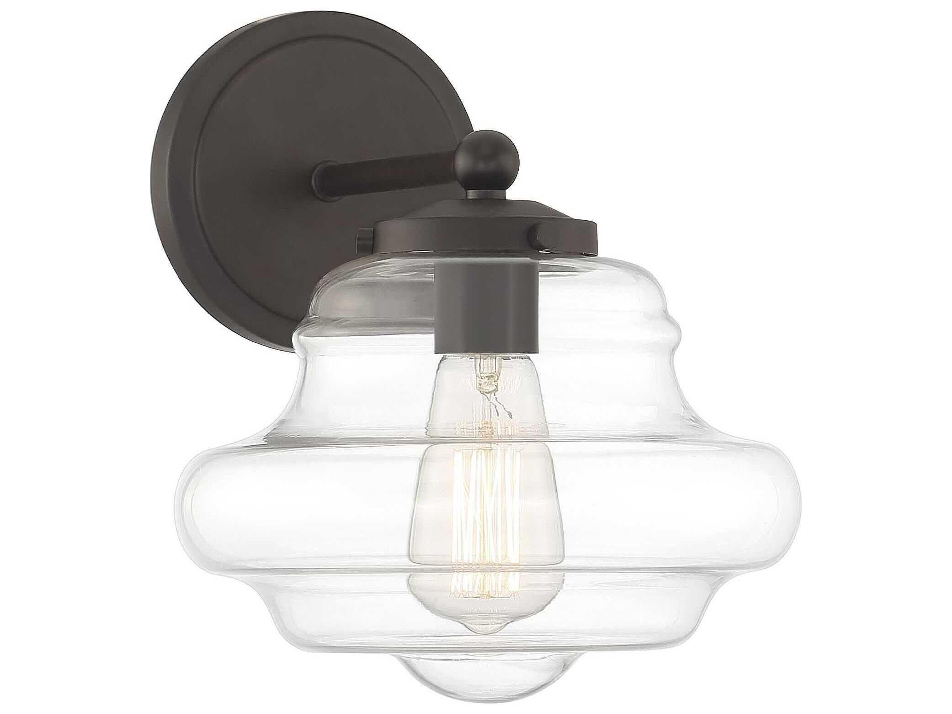 Savoy House Meridian 1-Light Oil Rubbed Bronze Glass Wall Sconce