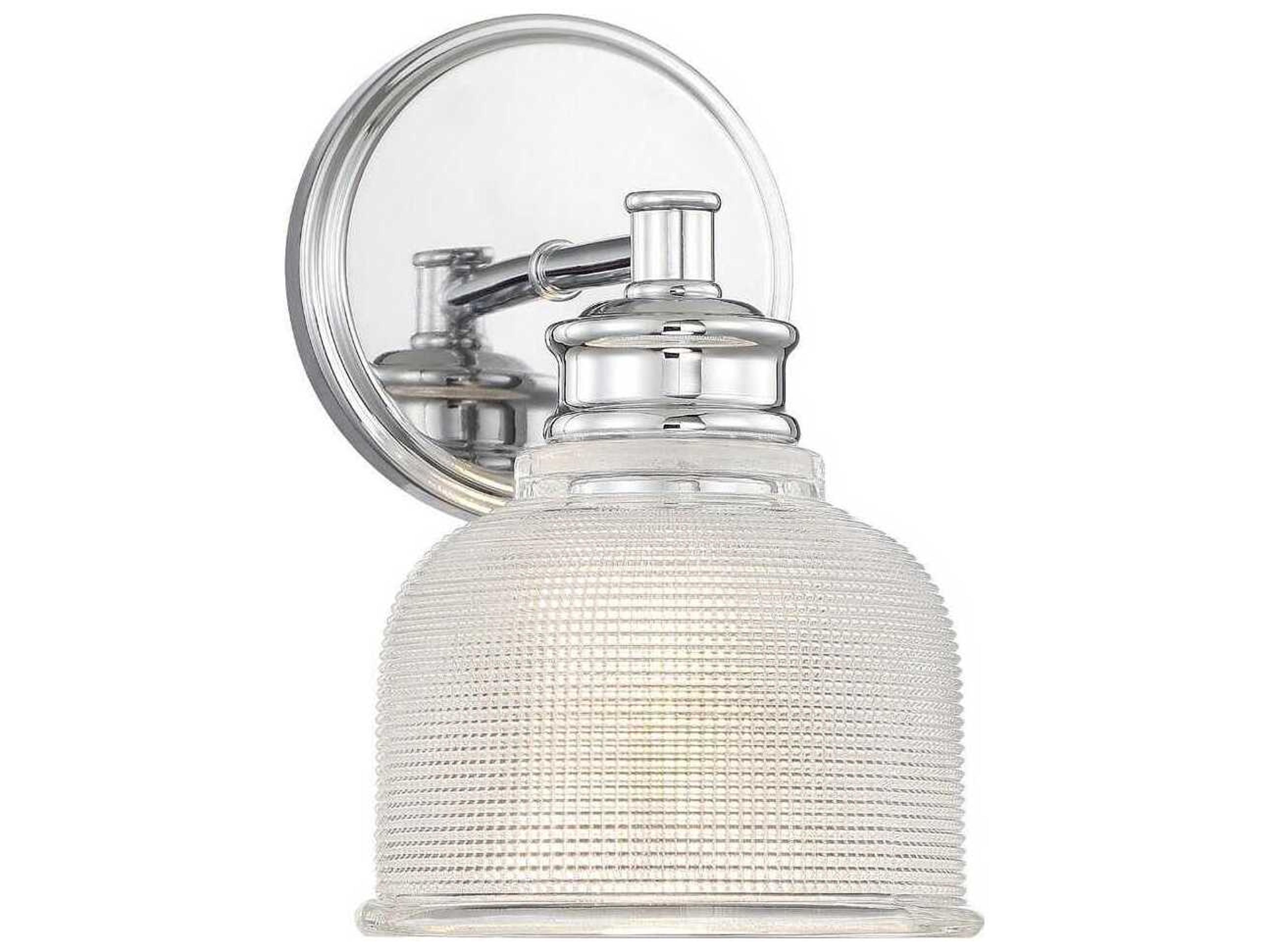 Savoy House Meridian 1-Light Chrome Glass Wall Sconce