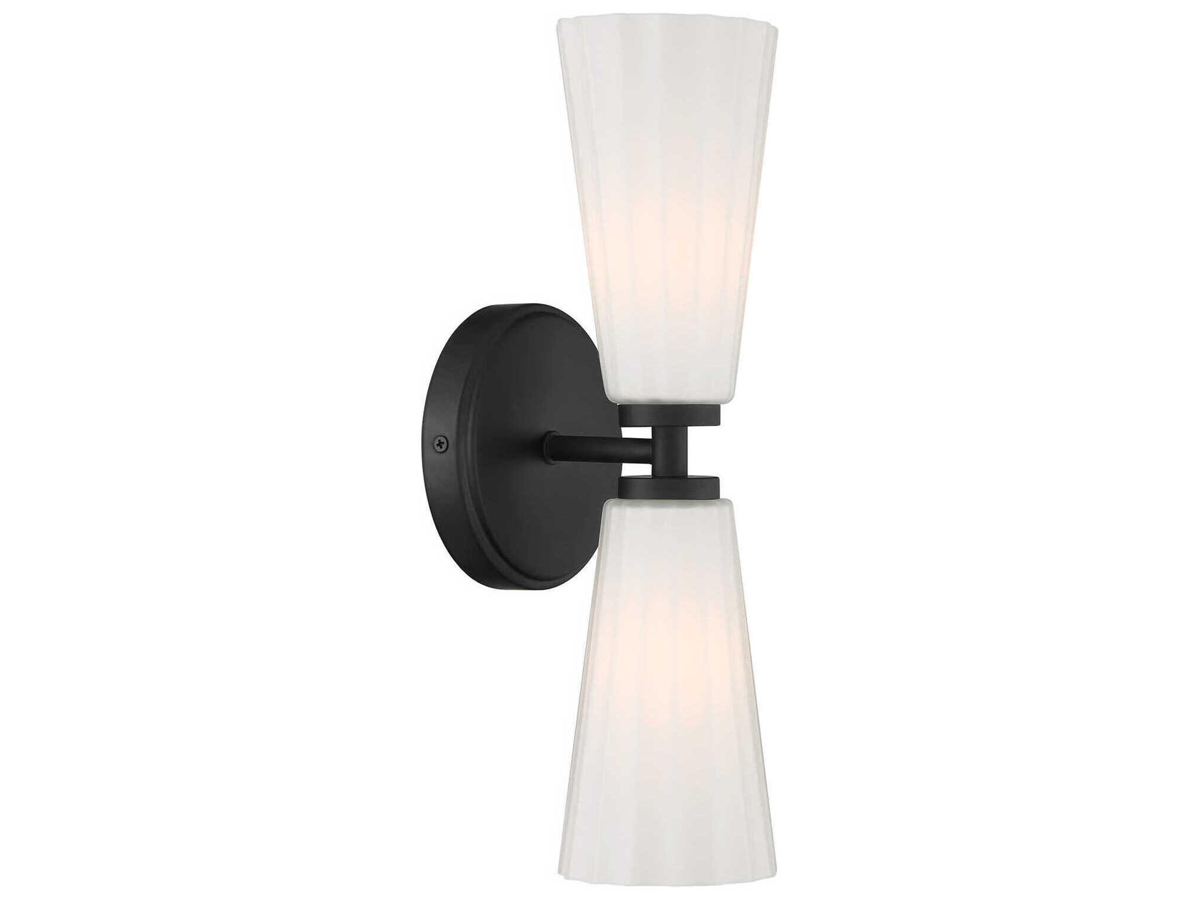 Savoy House Meridian 2-Light Matte Black Wall Sconce