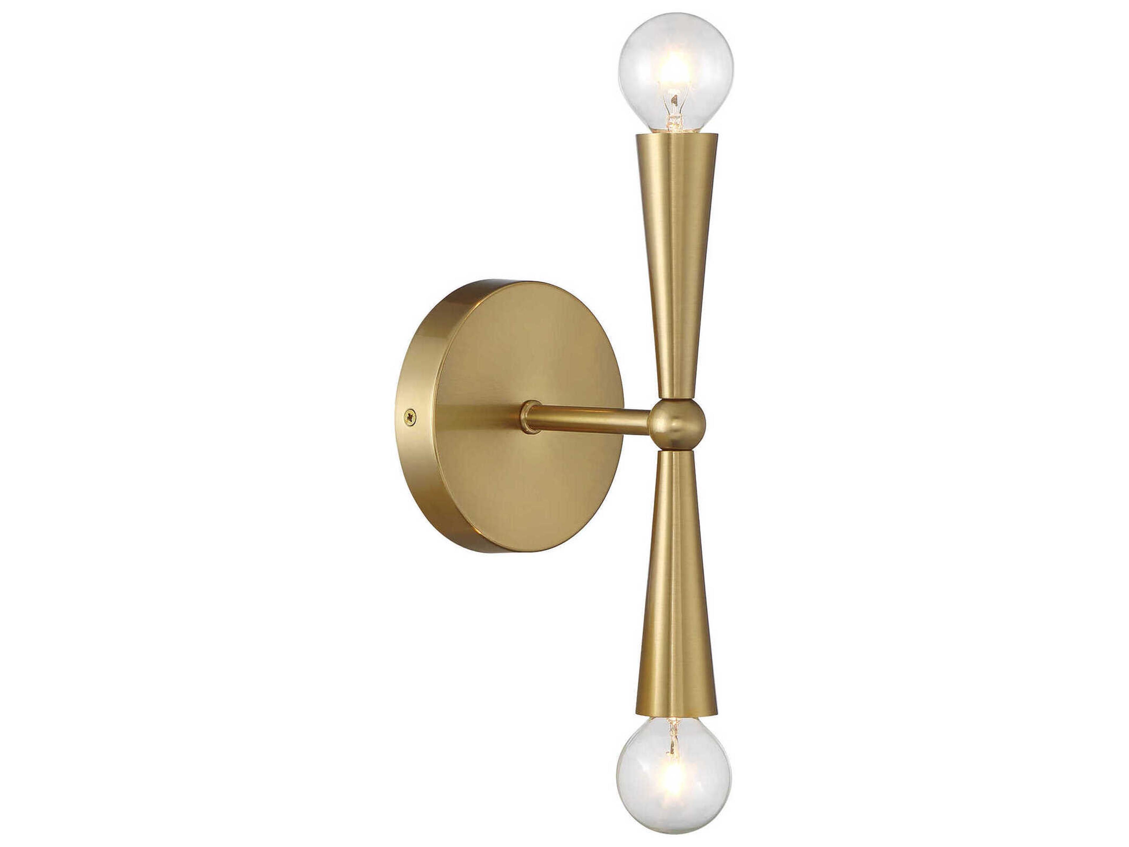 Savoy House Meridian 2-Light Natural Brass Wall Sconce