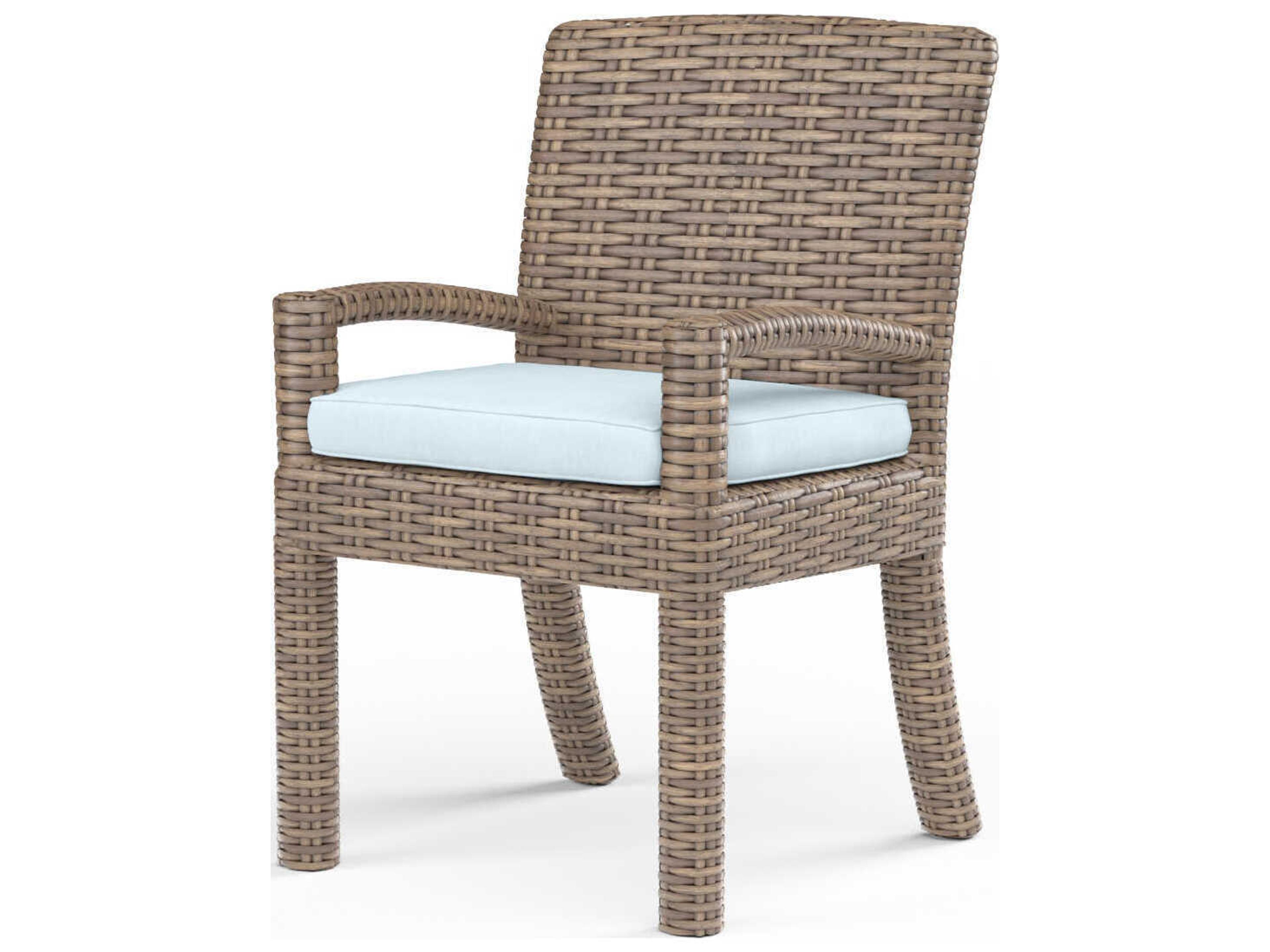 Sunset West Havana Tobacco Wicker Cushion Dining Chair
