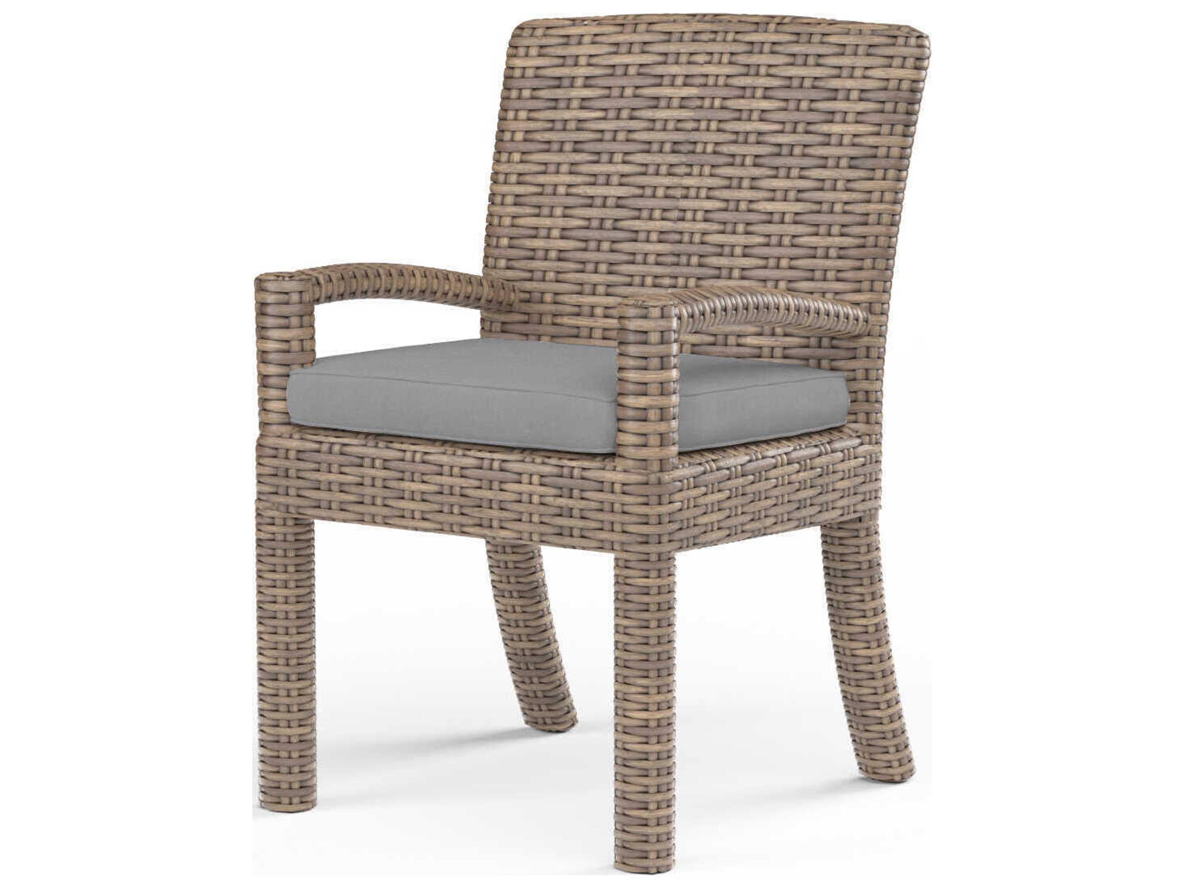 Sunset West Havana Tobacco Wicker Cushion Dining Chair
