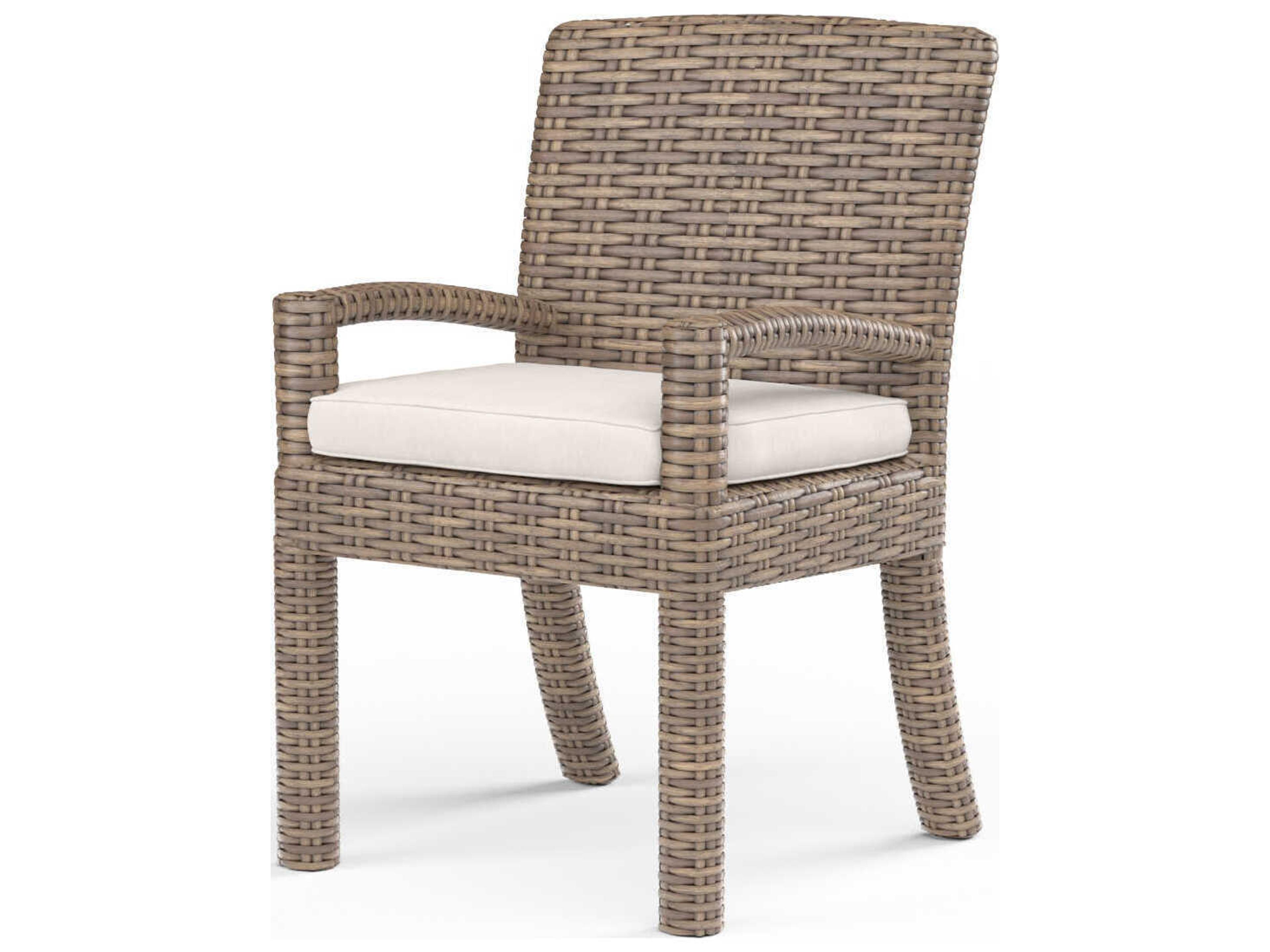 Sunset West Havana Tobacco Wicker Cushion Dining Chair