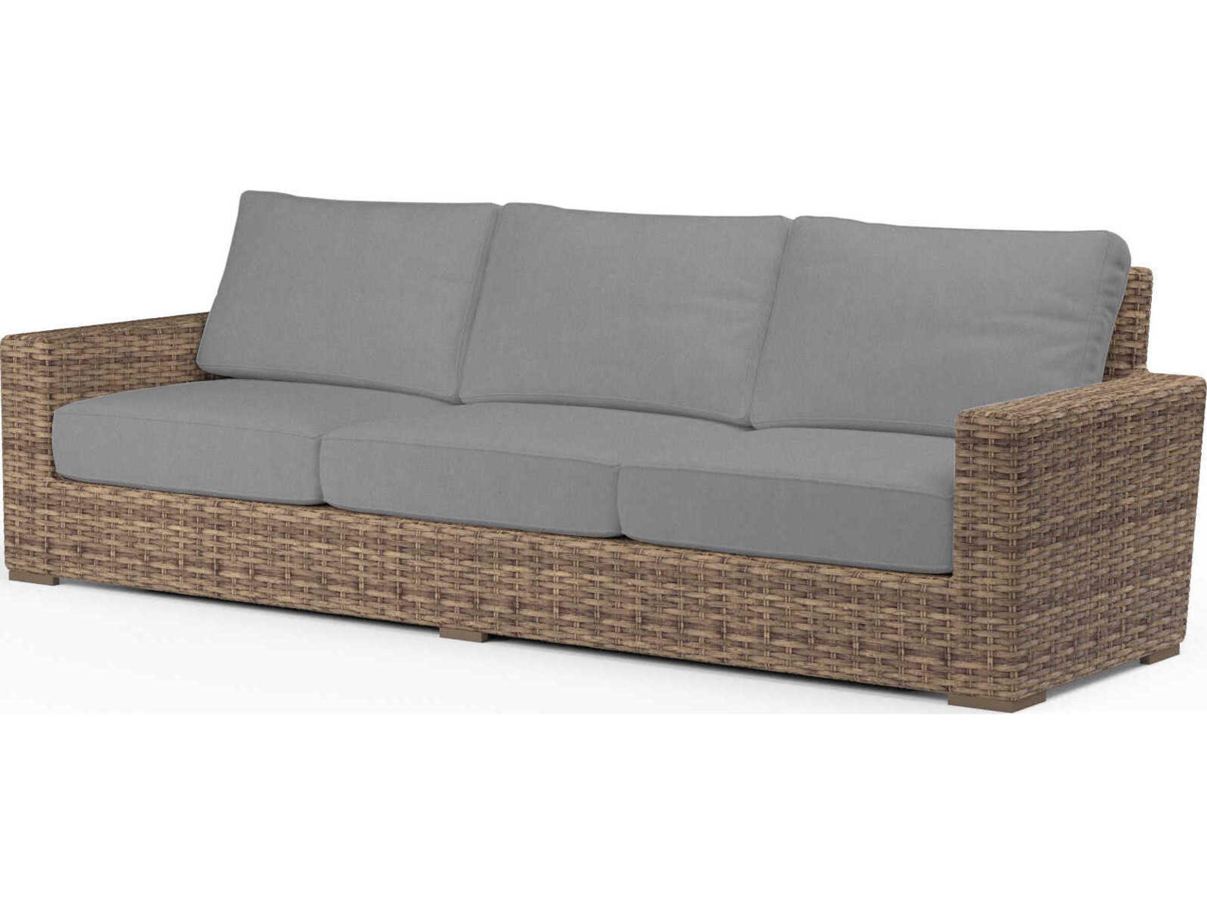 Sunset West Havana Tobacco Wicker Cushion Sofa