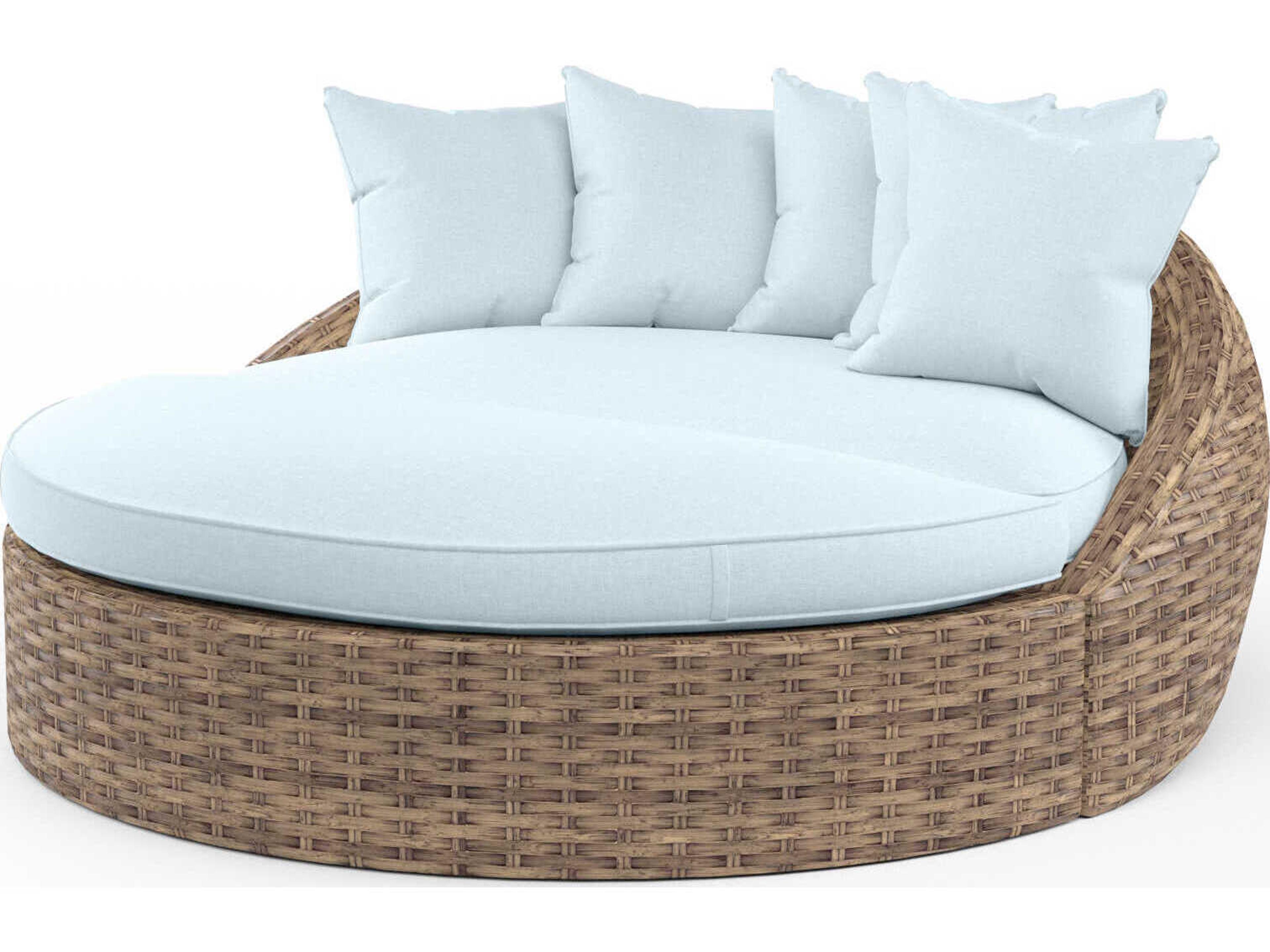 Sunset West Havana Tobacco Wicker Cushion Lounge Bed