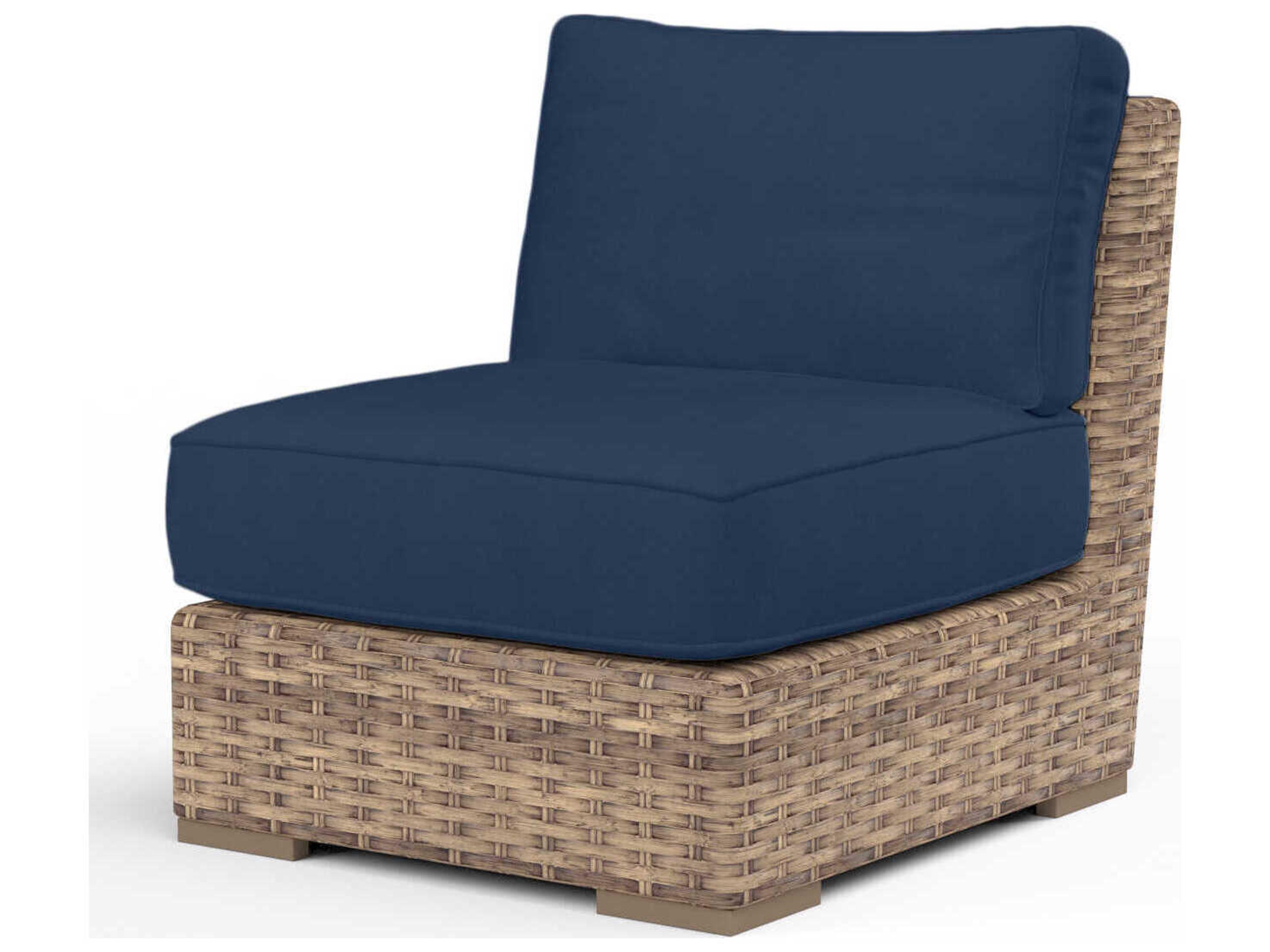 Sunset West Havana Tobacco Wicker Cushion Lounge Chair