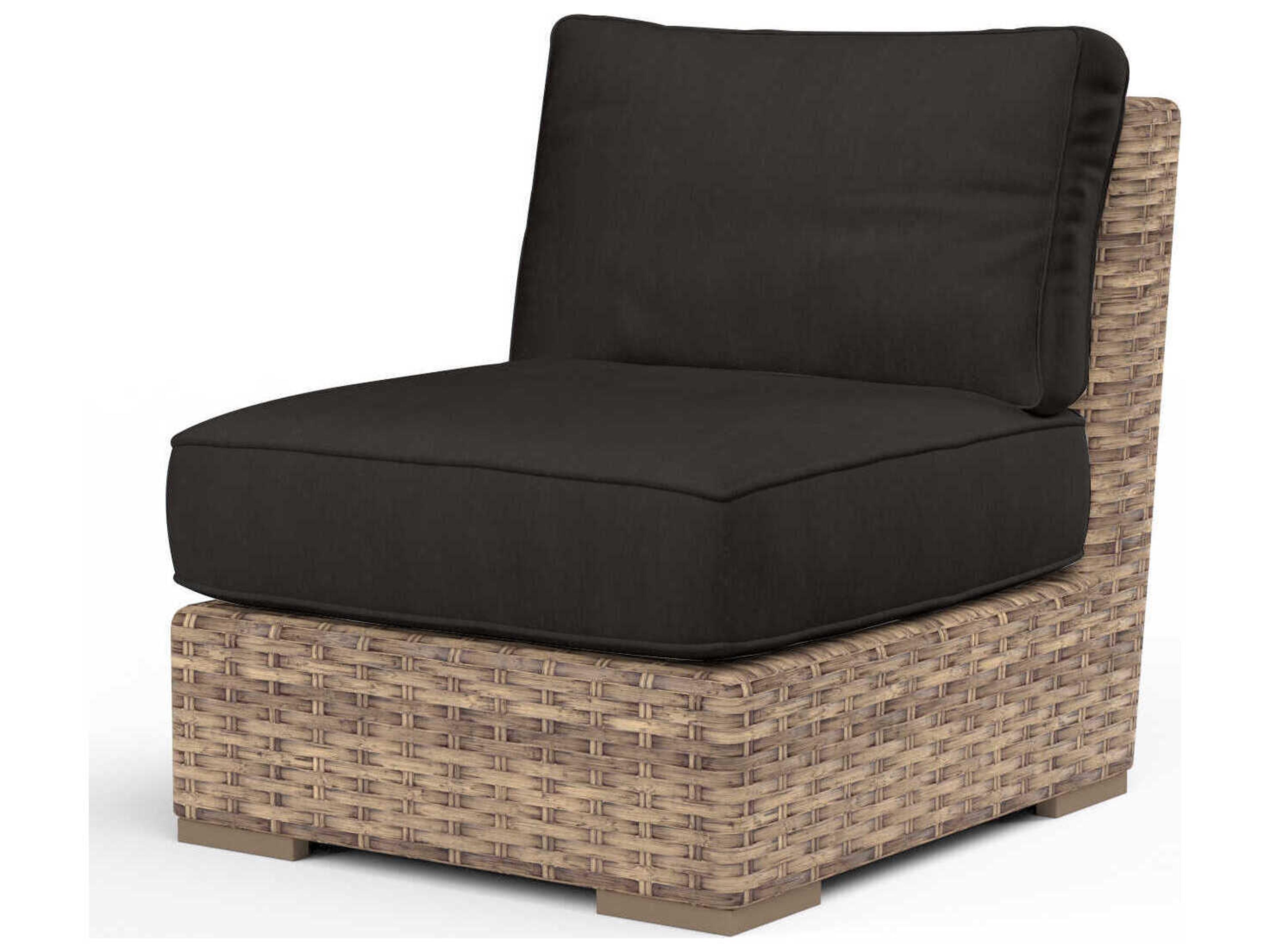 Sunset West Havana Tobacco Wicker Cushion Lounge Chair