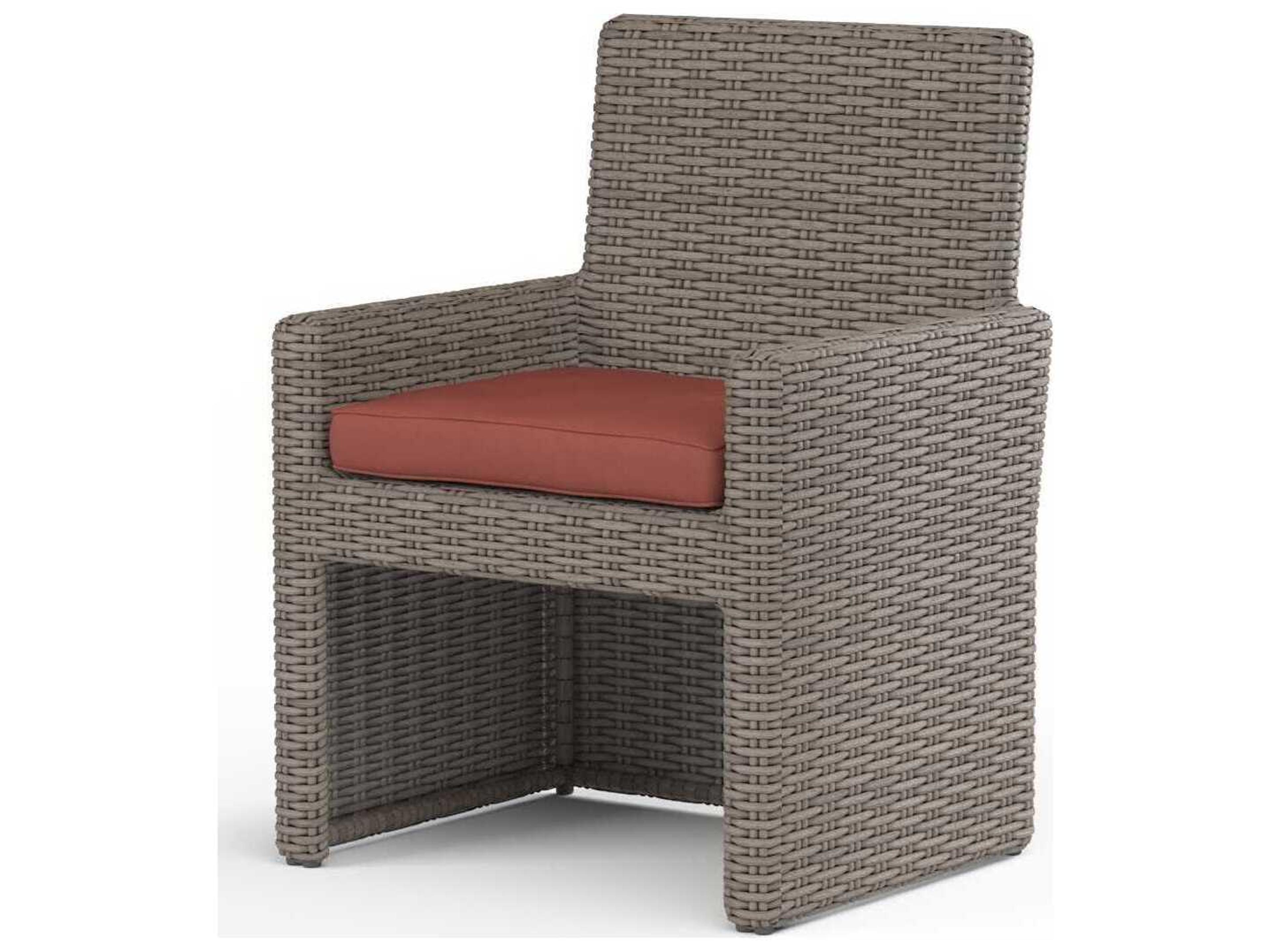 Sunset West Montecito Driftwood Wicker Cushion Dining Chair