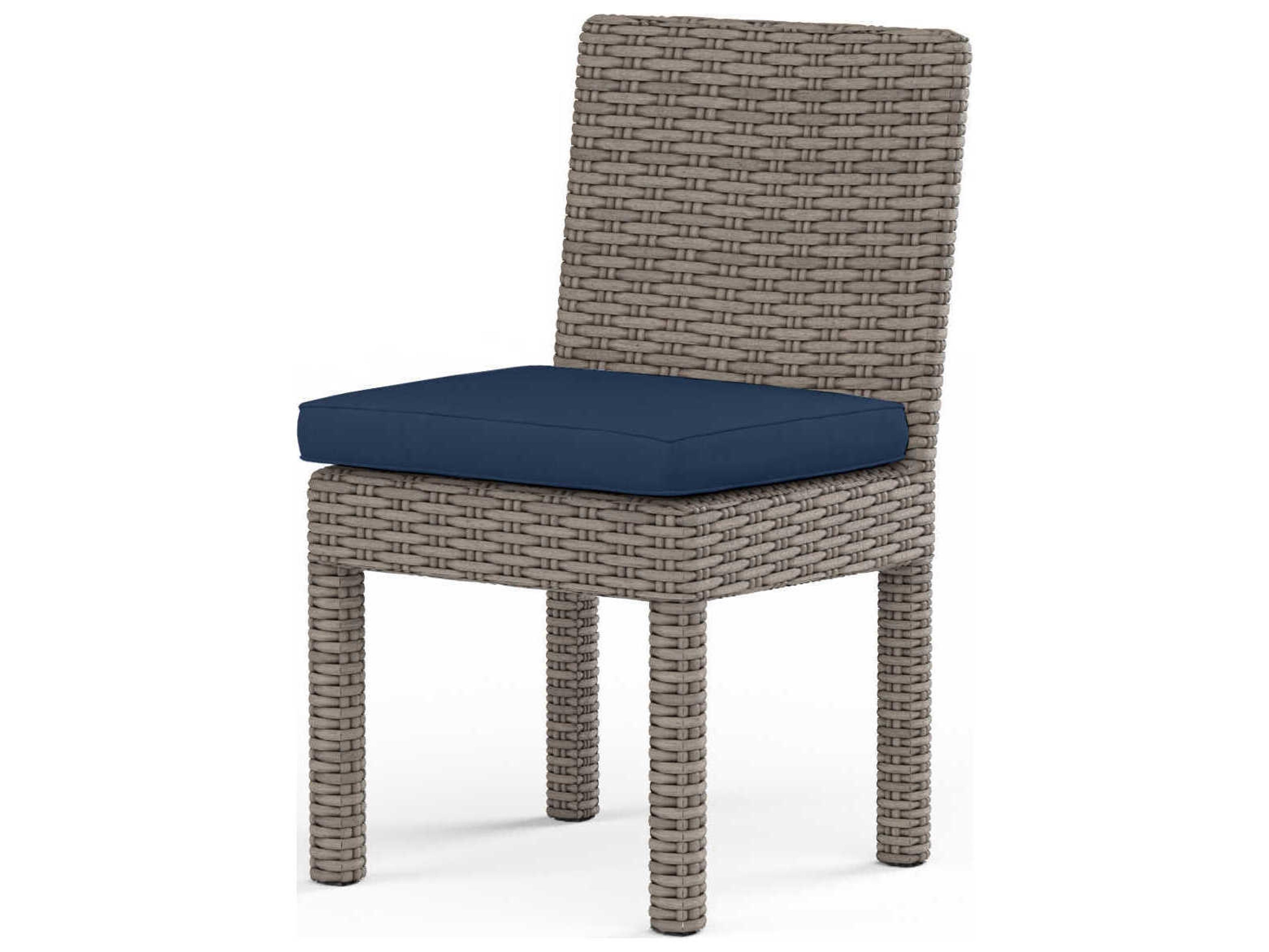 Sunset West Montecito Driftwood Wicker Cushion Dining Chair