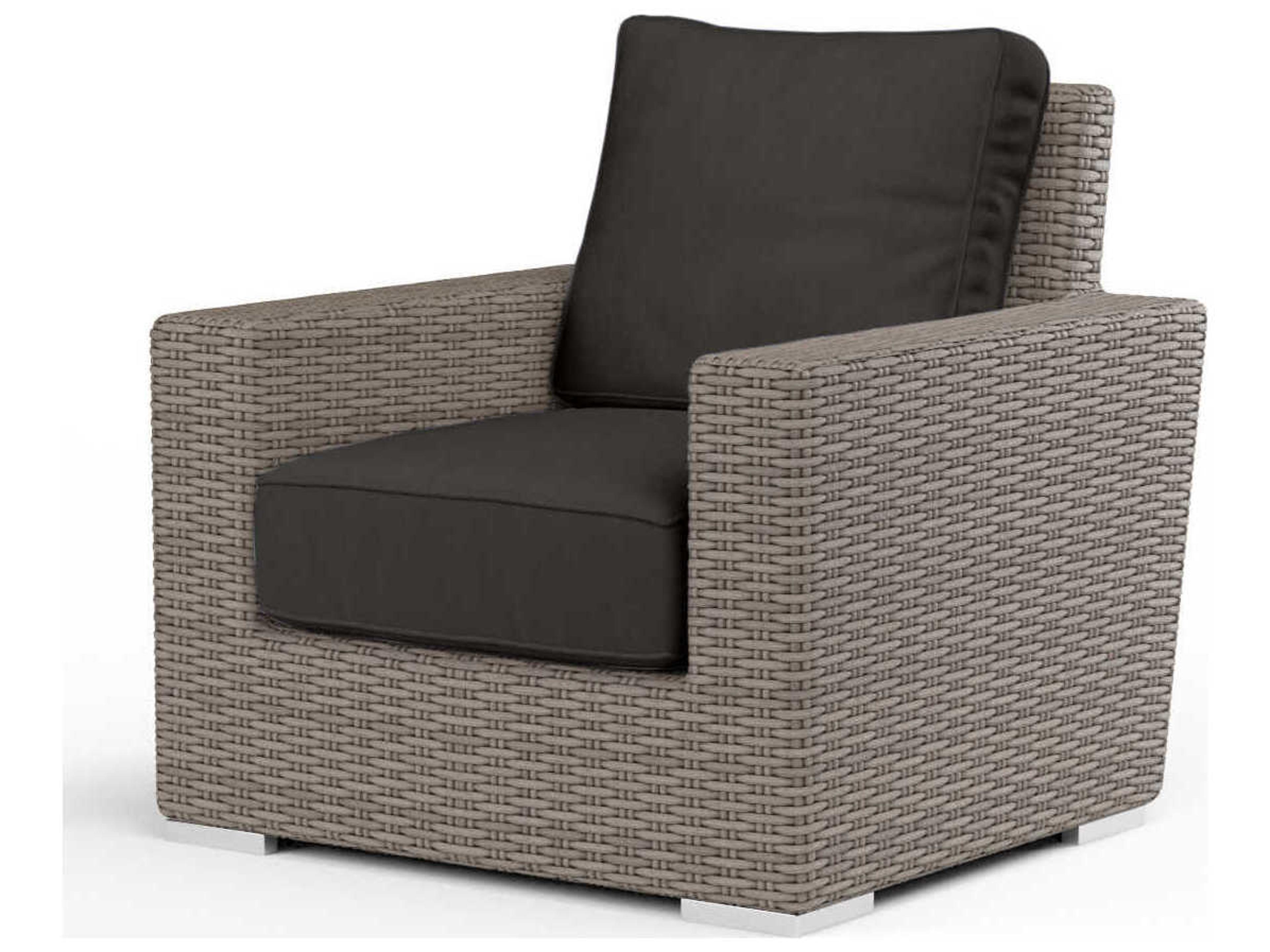 Sunset West Montecito Driftwood Wicker Cushion Lounge Chair