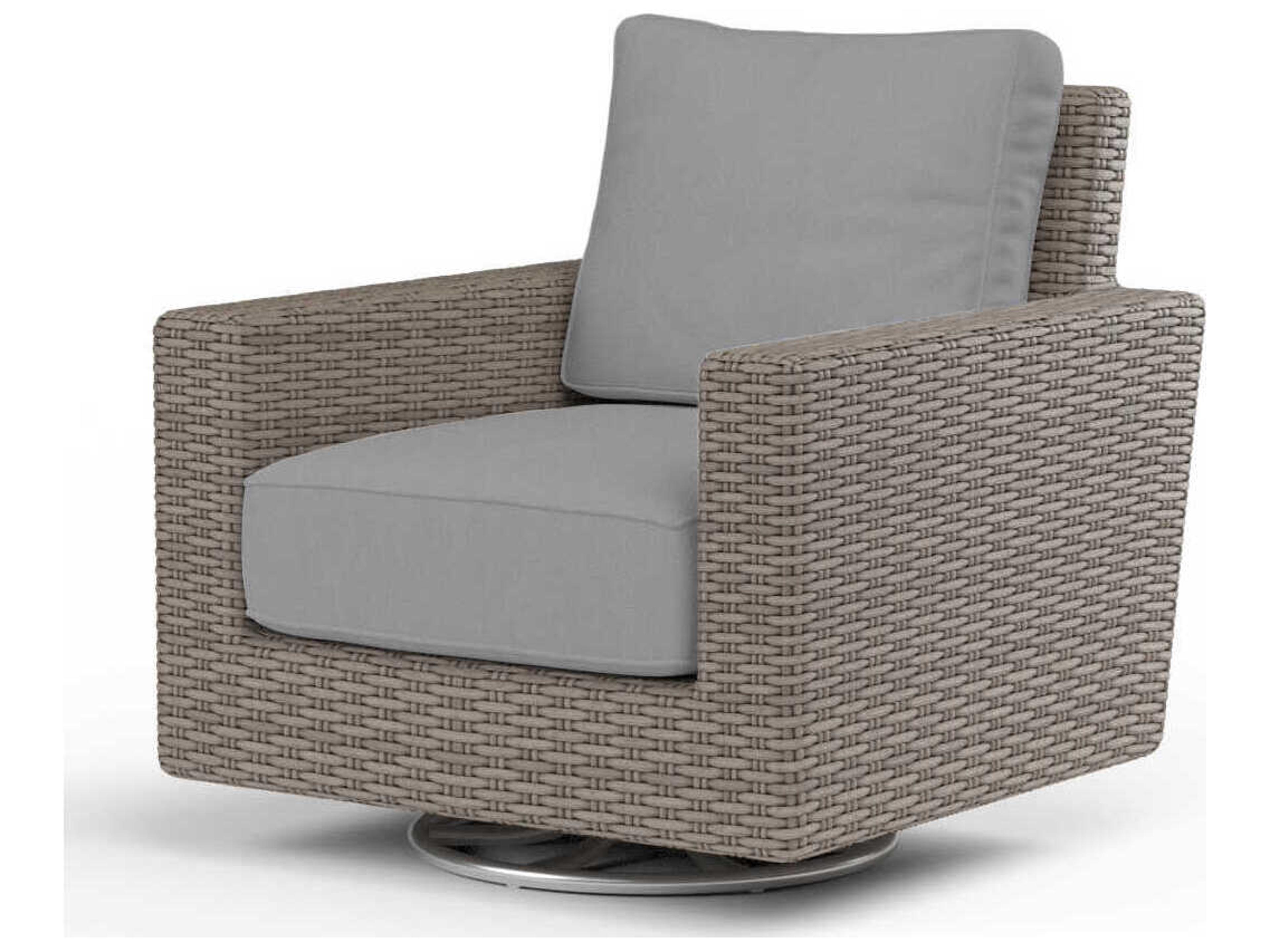 Sunset West Montecito Driftwood Wicker Cushion Lounge Chair