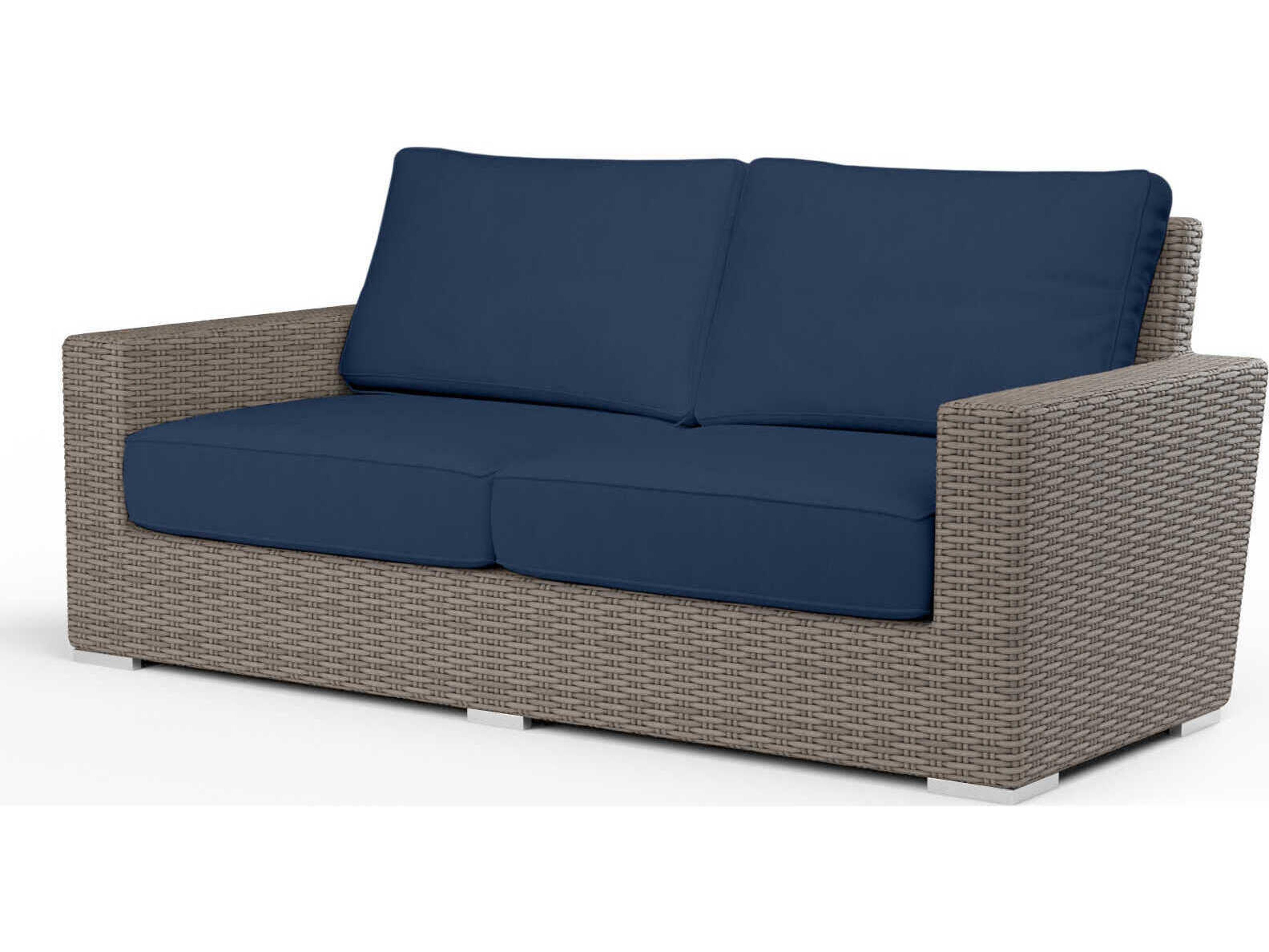 Sunset West Montecito Driftwood Wicker Cushion Loveseat