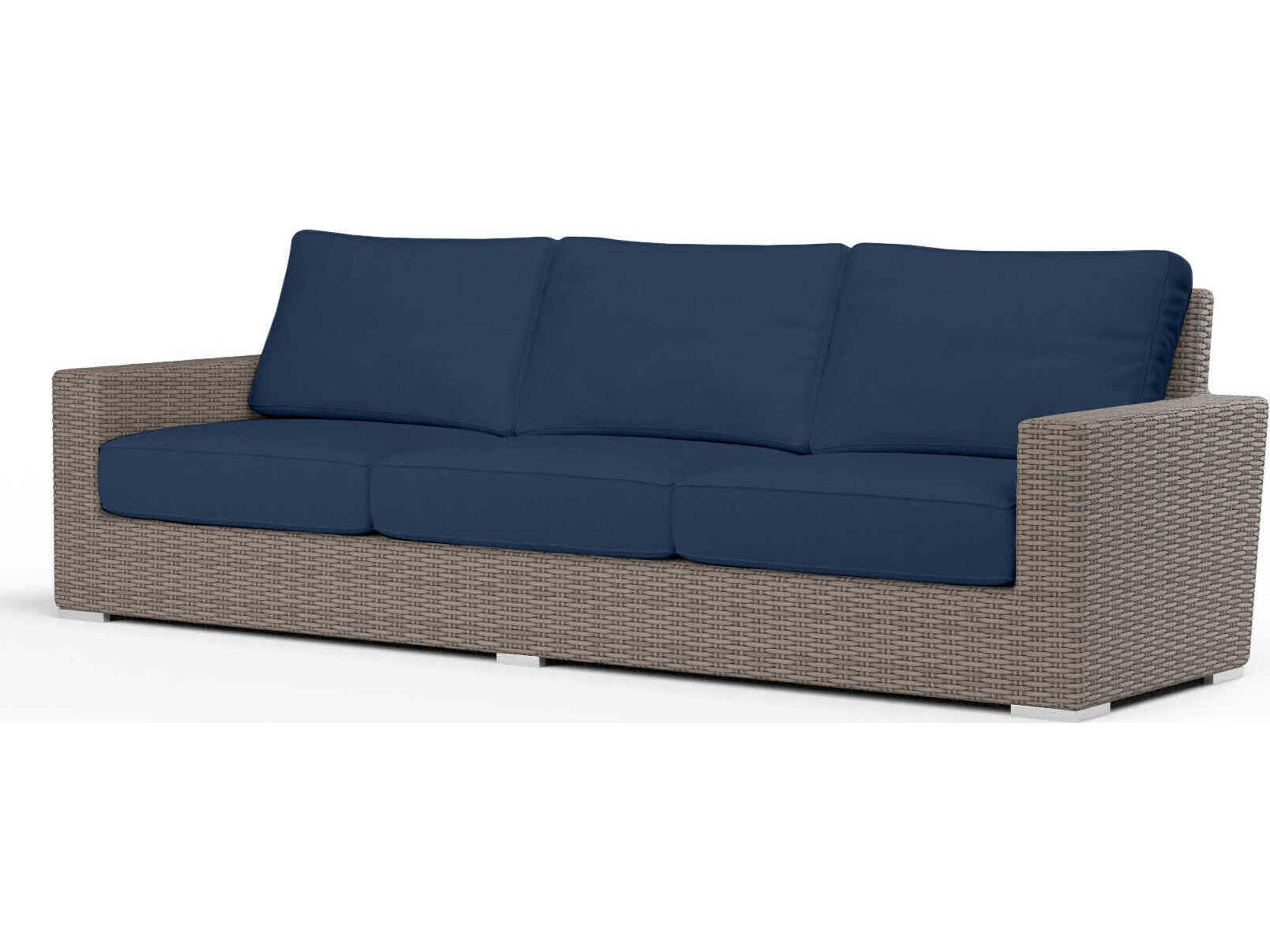 Sunset West Montecito Driftwood Wicker Cushion Sofa