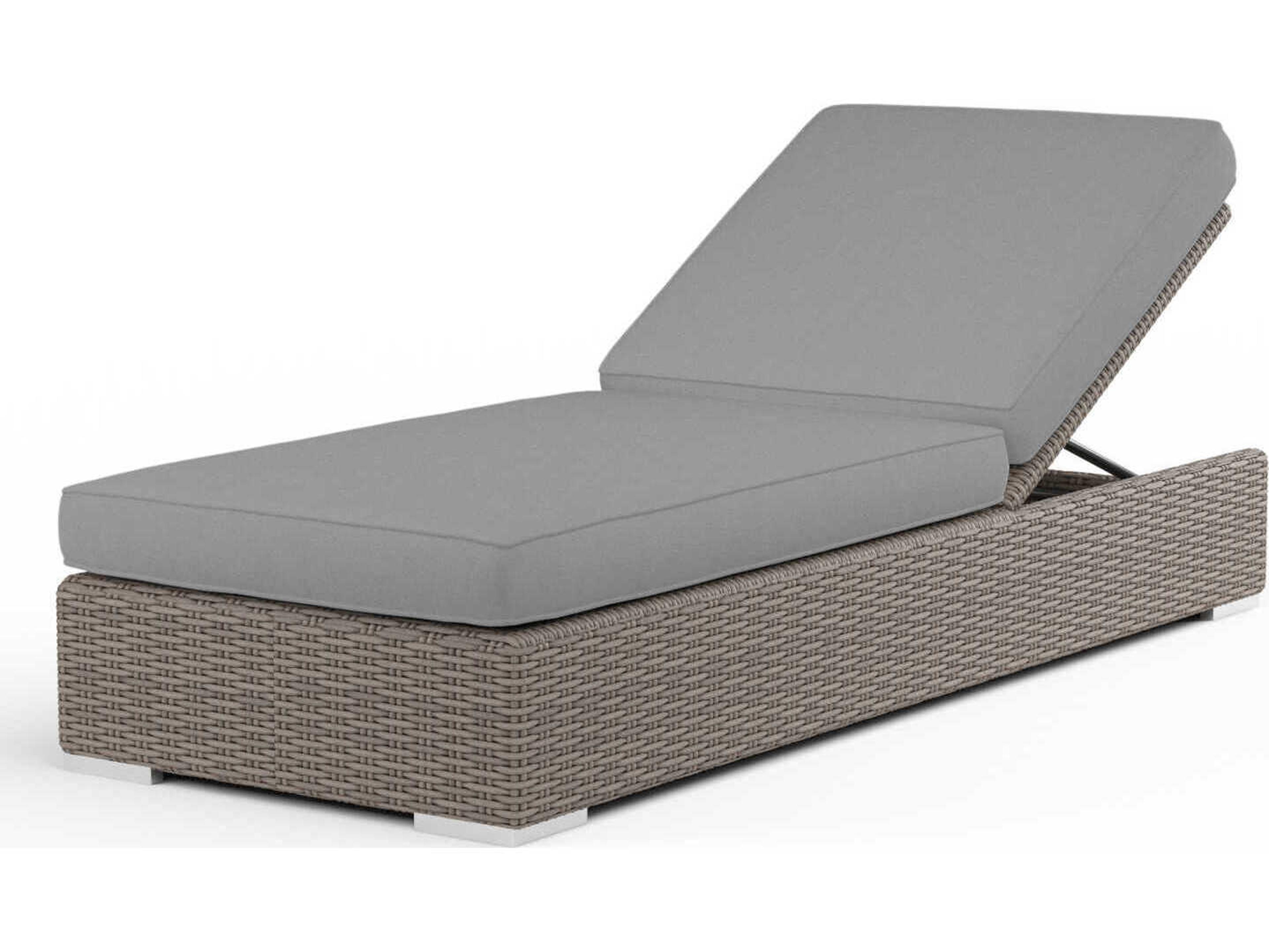 Sunset West Montecito Driftwood Wicker Cushion Chaise Lounge