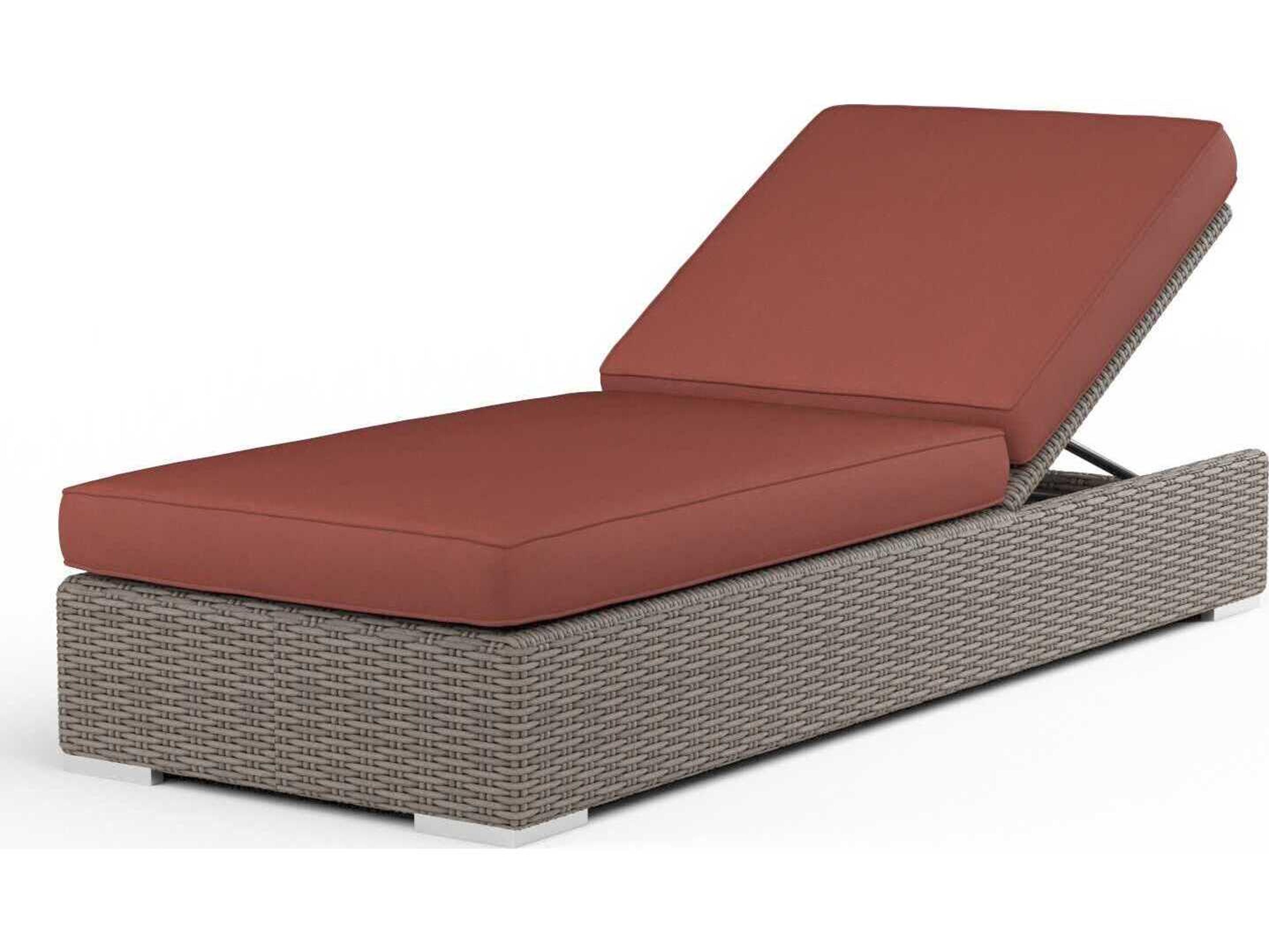 Sunset West Montecito Driftwood Wicker Cushion Chaise Lounge