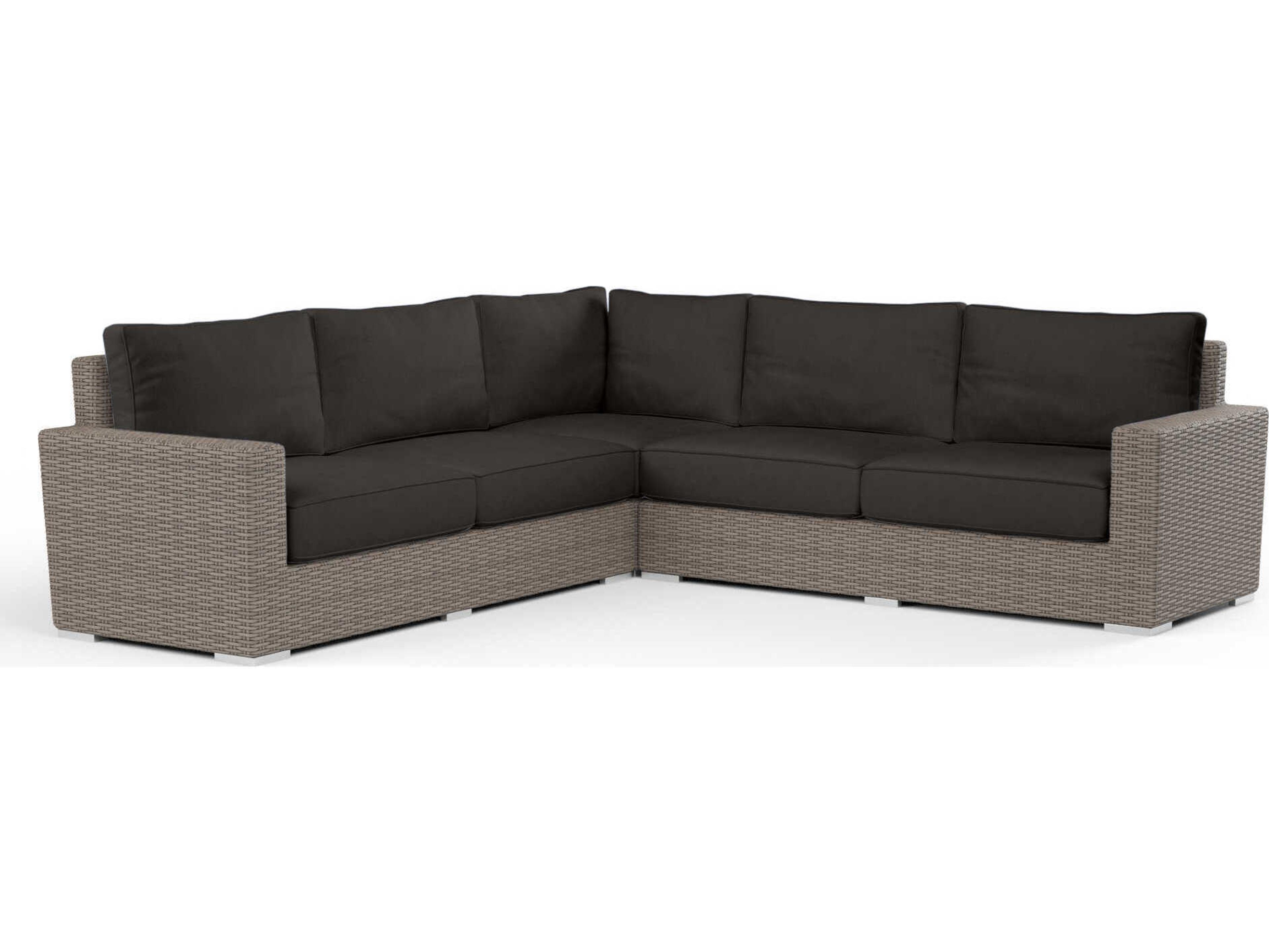 Sunset West Coronado Driftwood Wicker Cushion Sofa