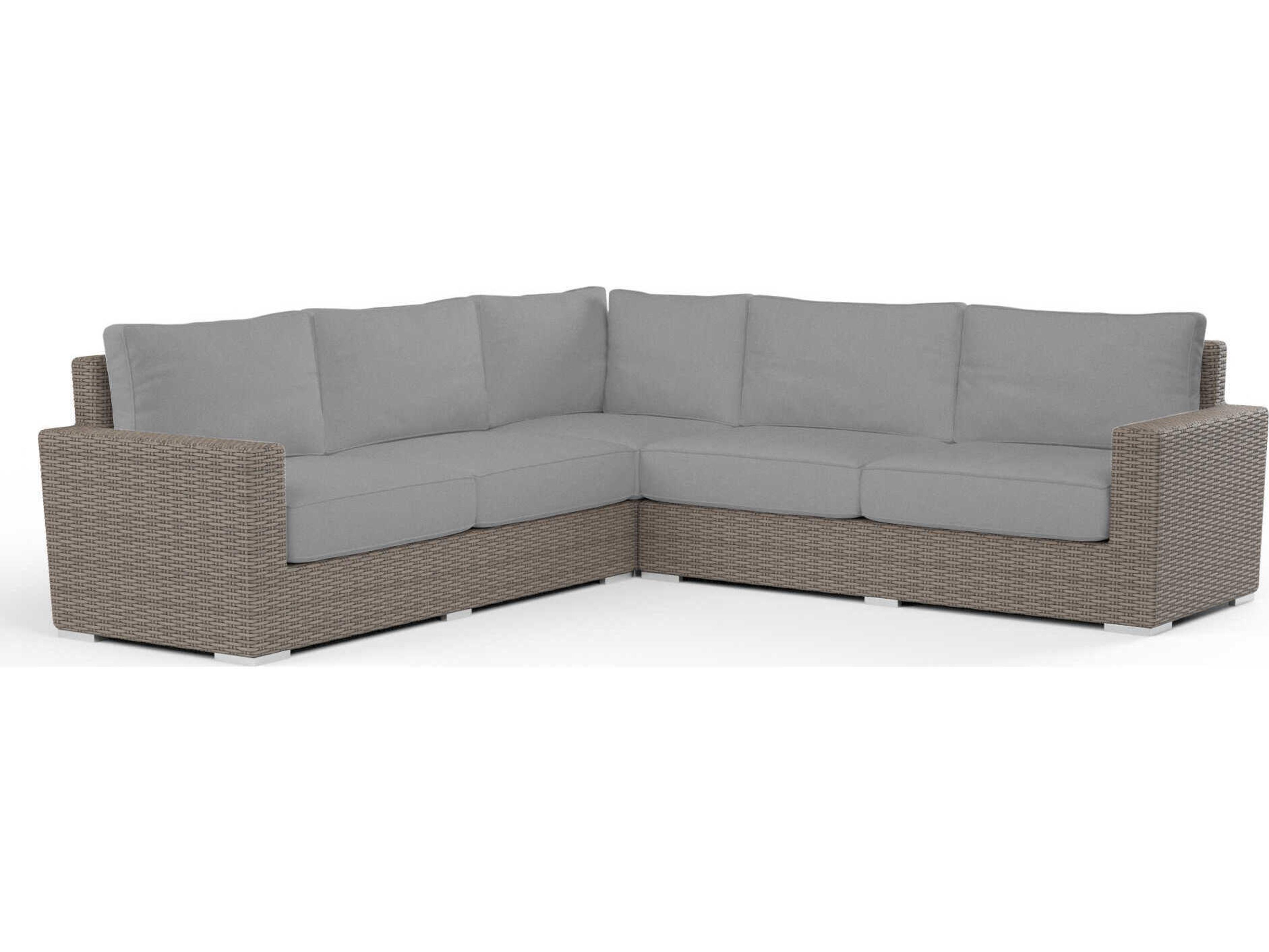 Sunset West Coronado Driftwood Wicker Cushion Sofa