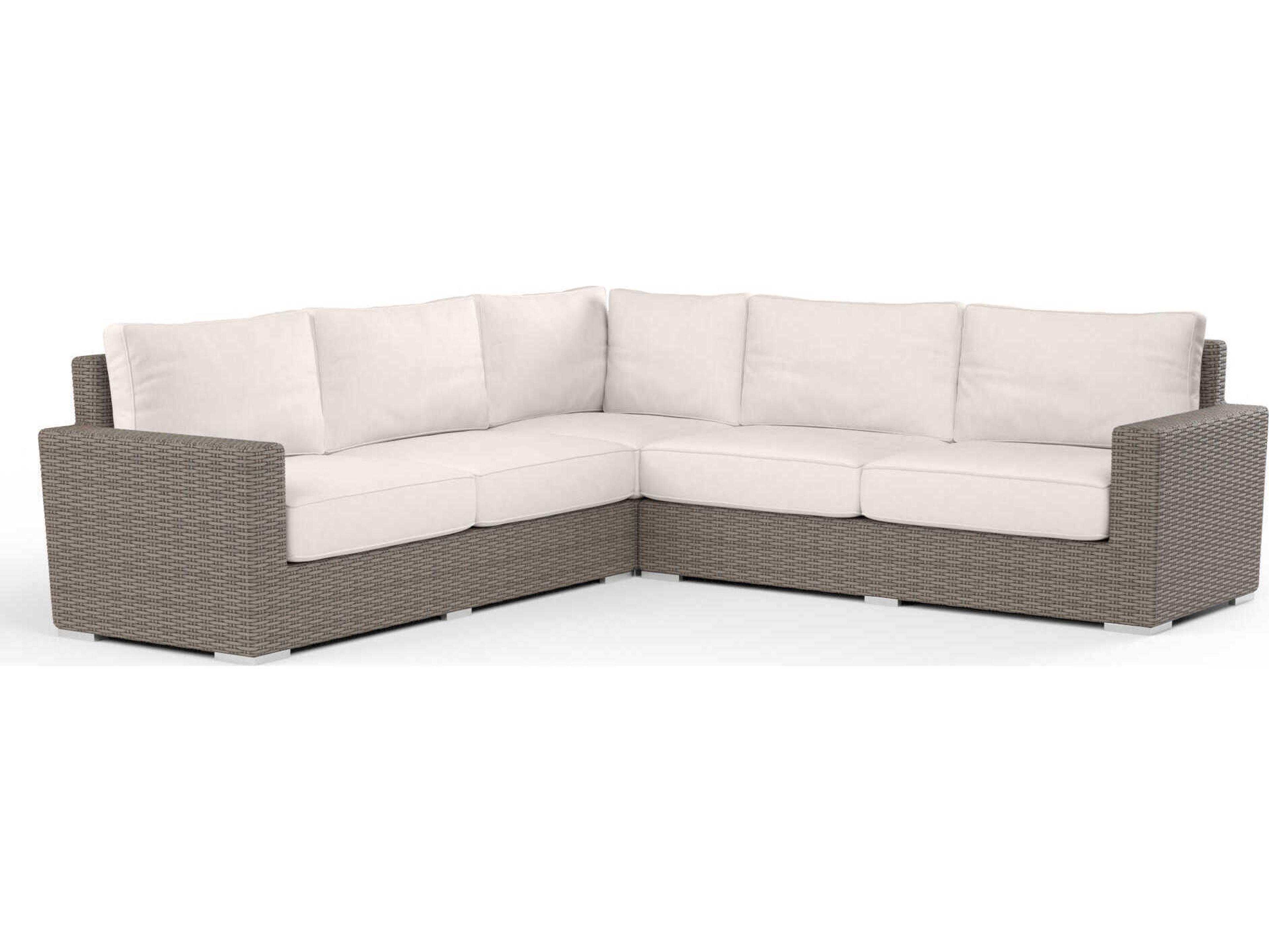 Sunset West Coronado Driftwood Wicker Cushion Sofa