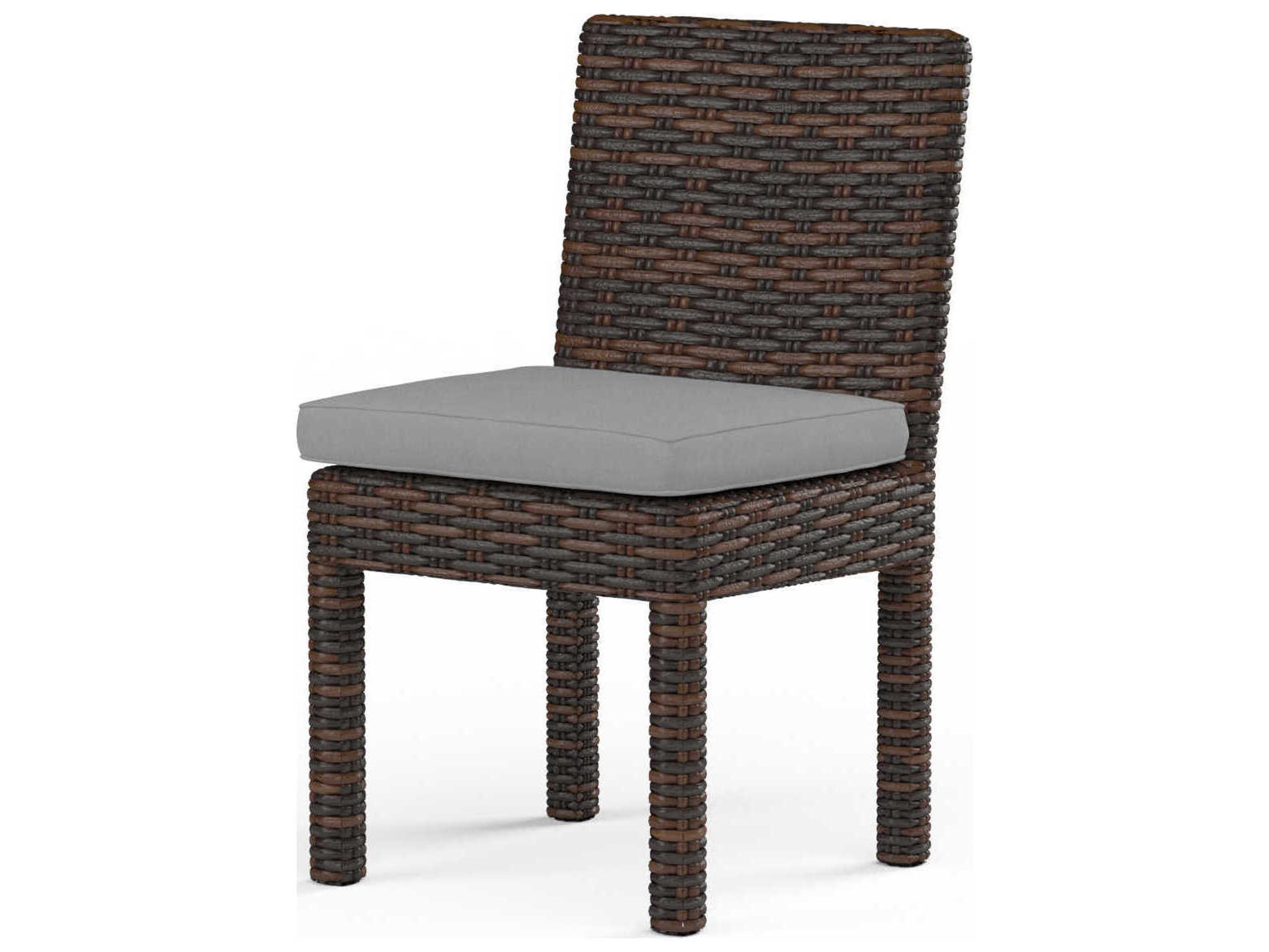 Sunset West Montecito Cognac Wicker Cushion Dining Chair