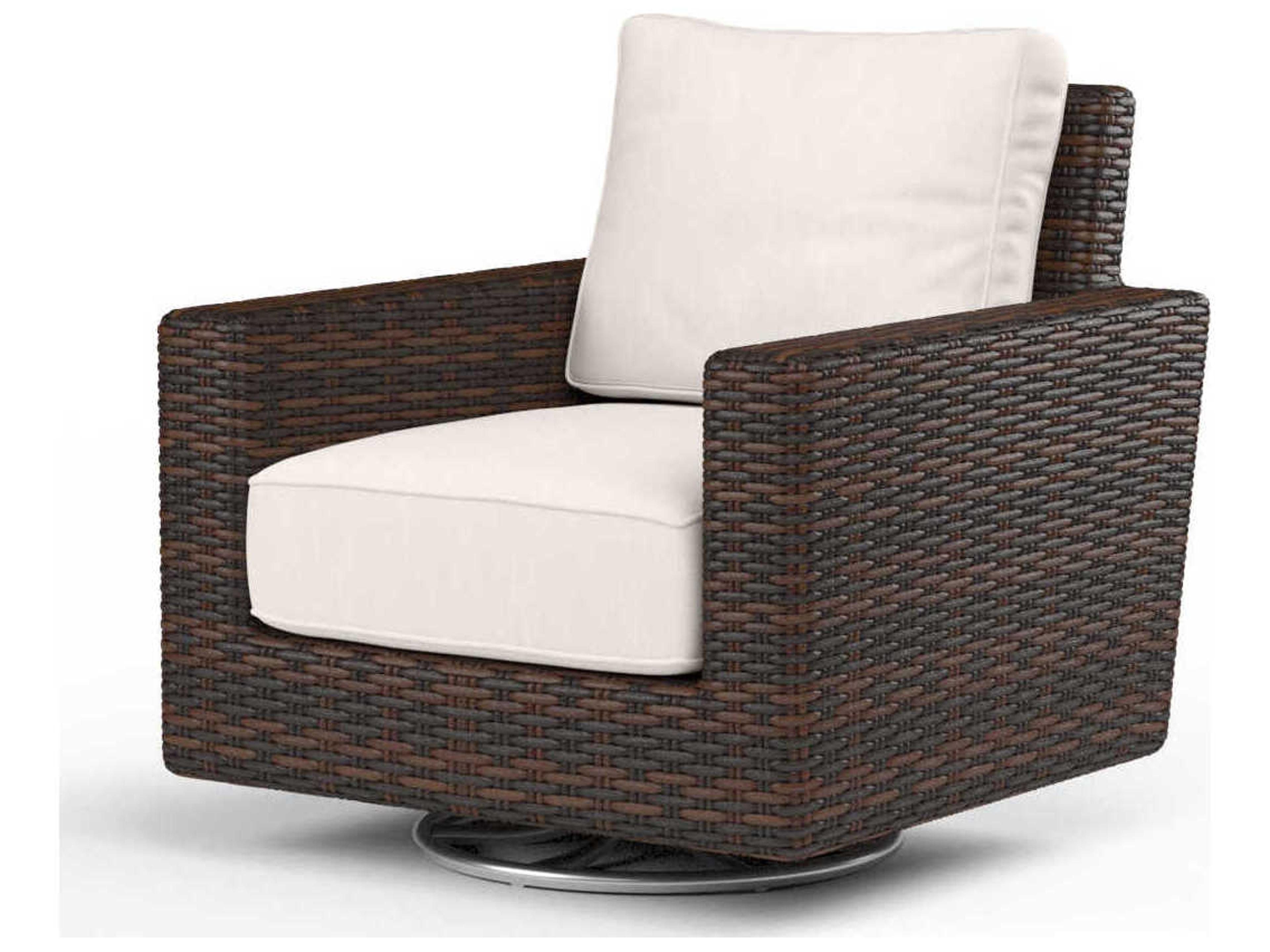 Sunset West Montecito Cognac Wicker Cushion Lounge Chair