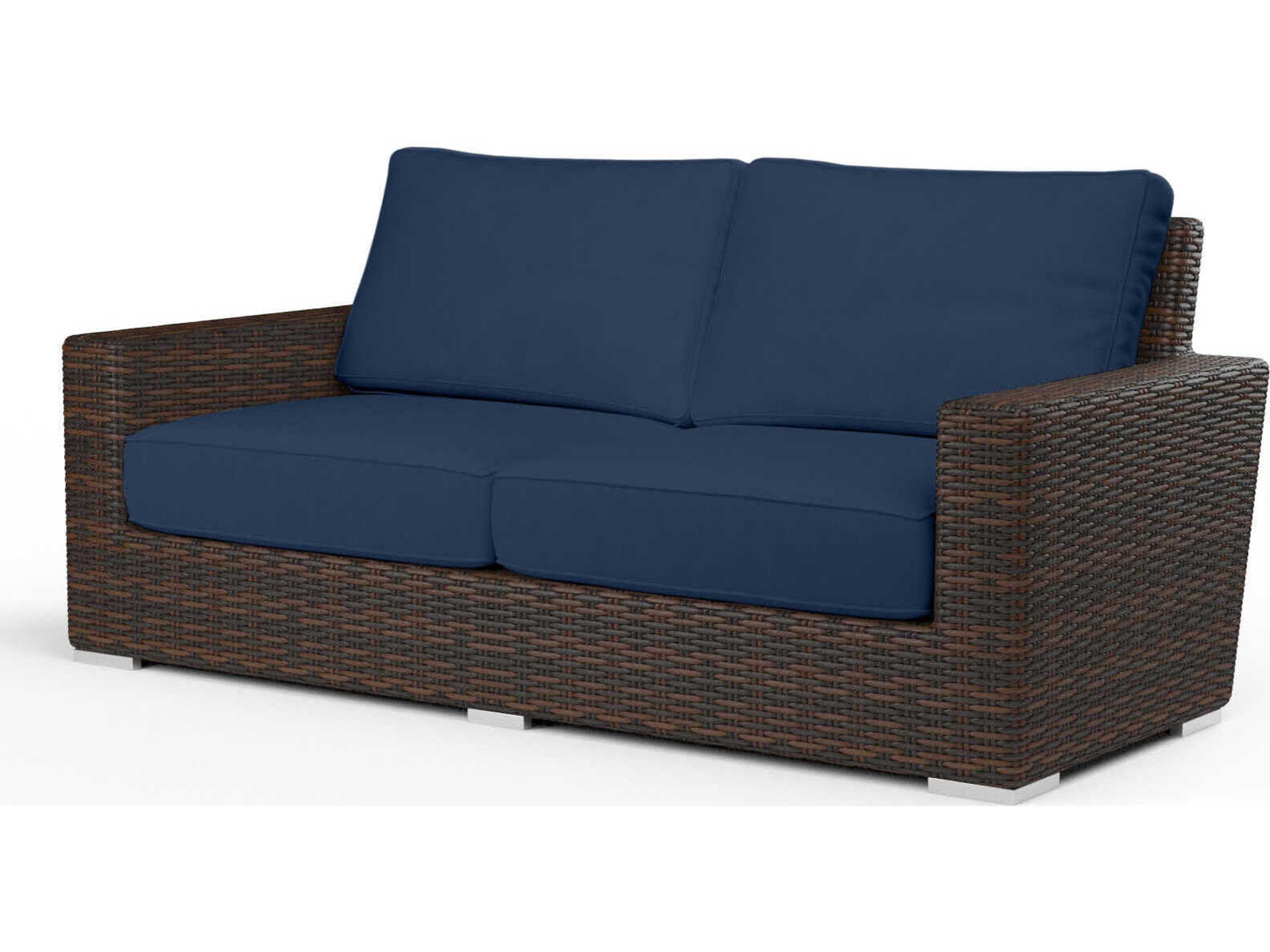 Sunset West Montecito Cognac Wicker Cushion Loveseat