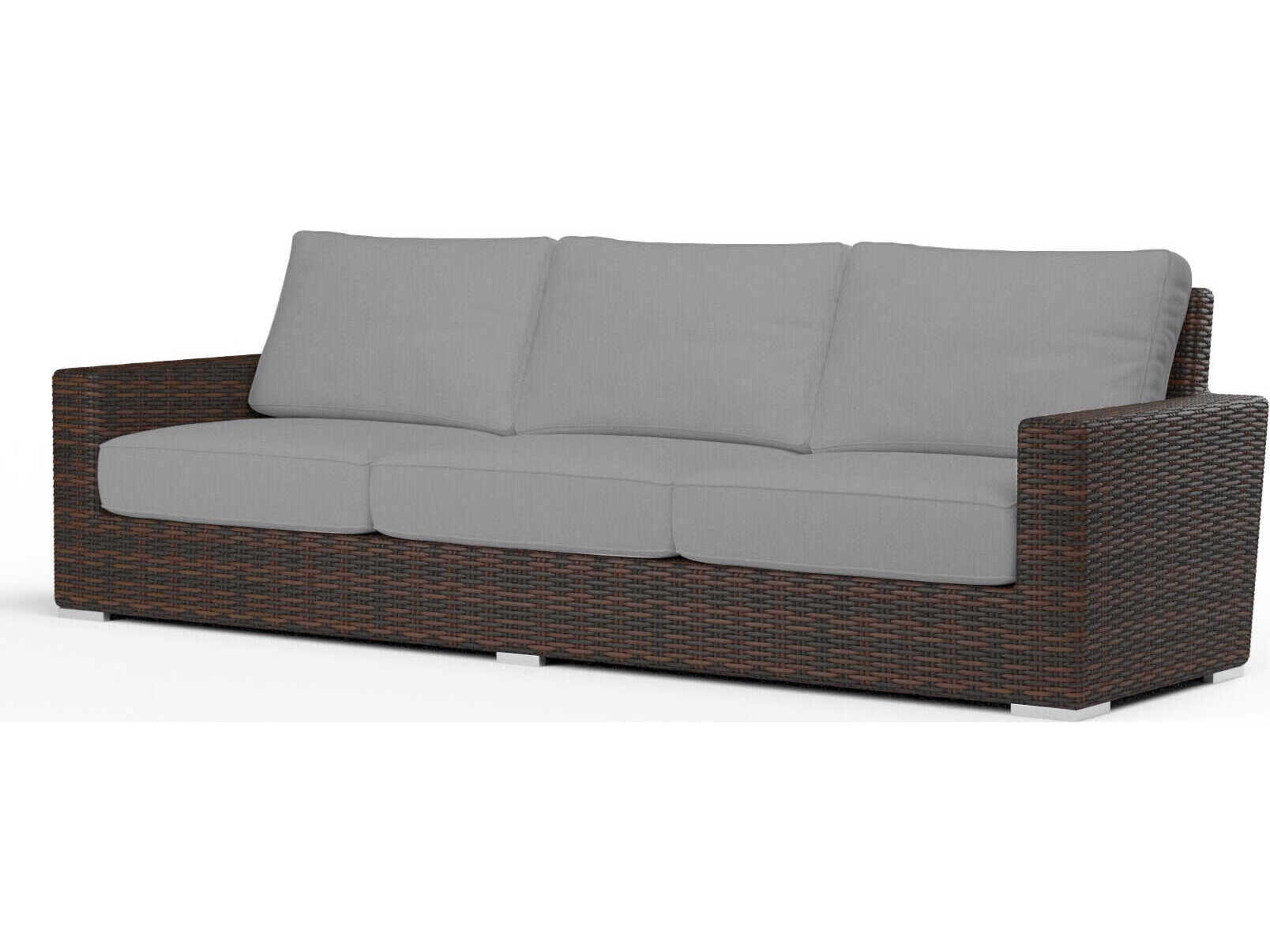 Sunset West Montecito Cognac Wicker Cushion Sofa