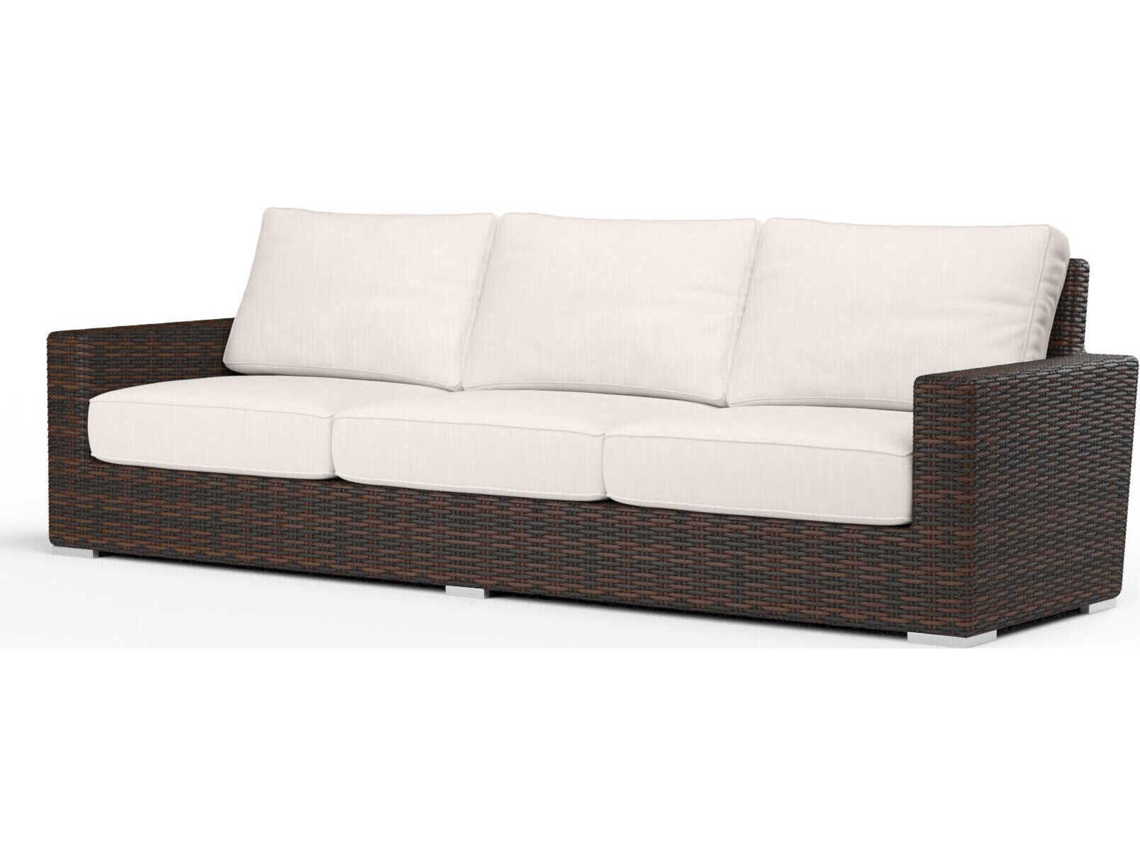 Sunset West Montecito Cognac Wicker Cushion Sofa