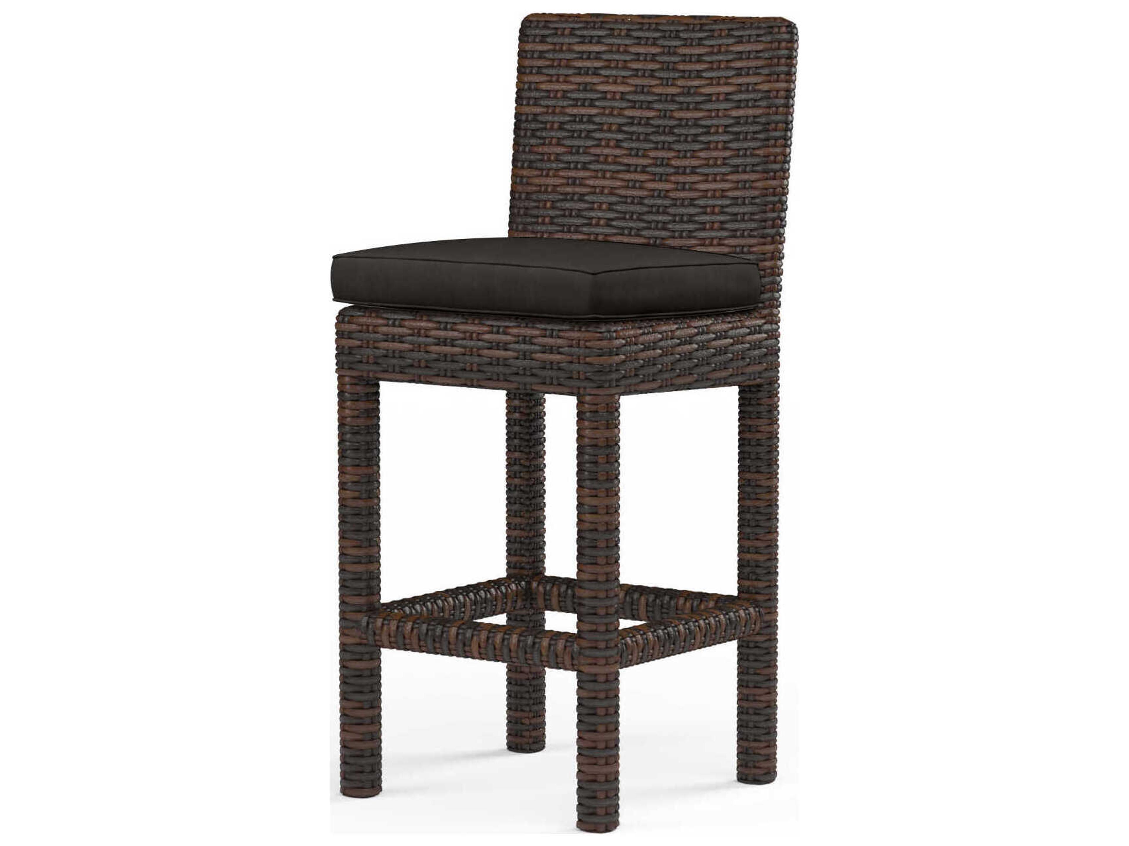 Sunset West Montecito Cognac Wicker Cushion Bar Stool