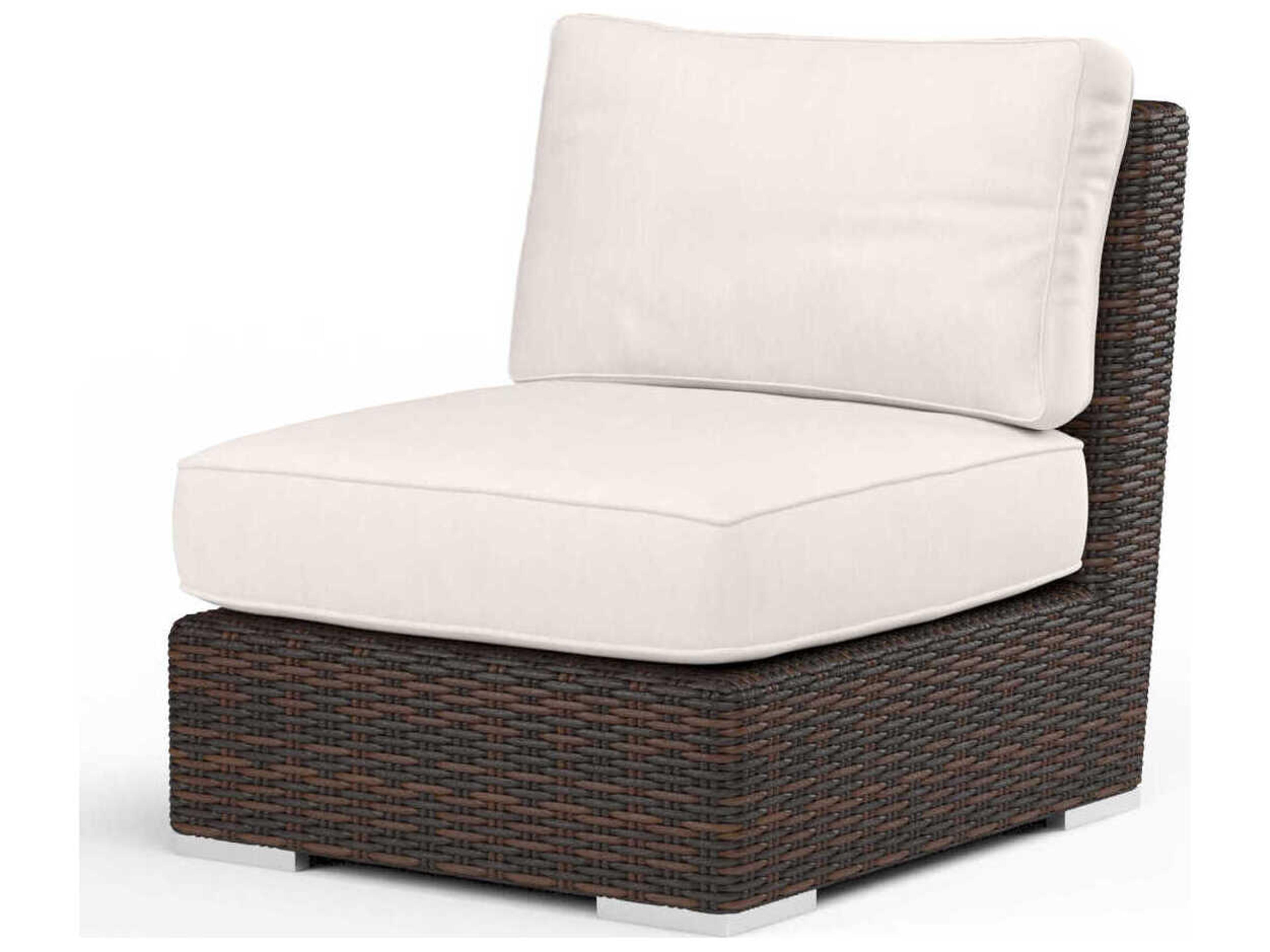 Sunset West Montecito Cognac Wicker Cushion Lounge Chair