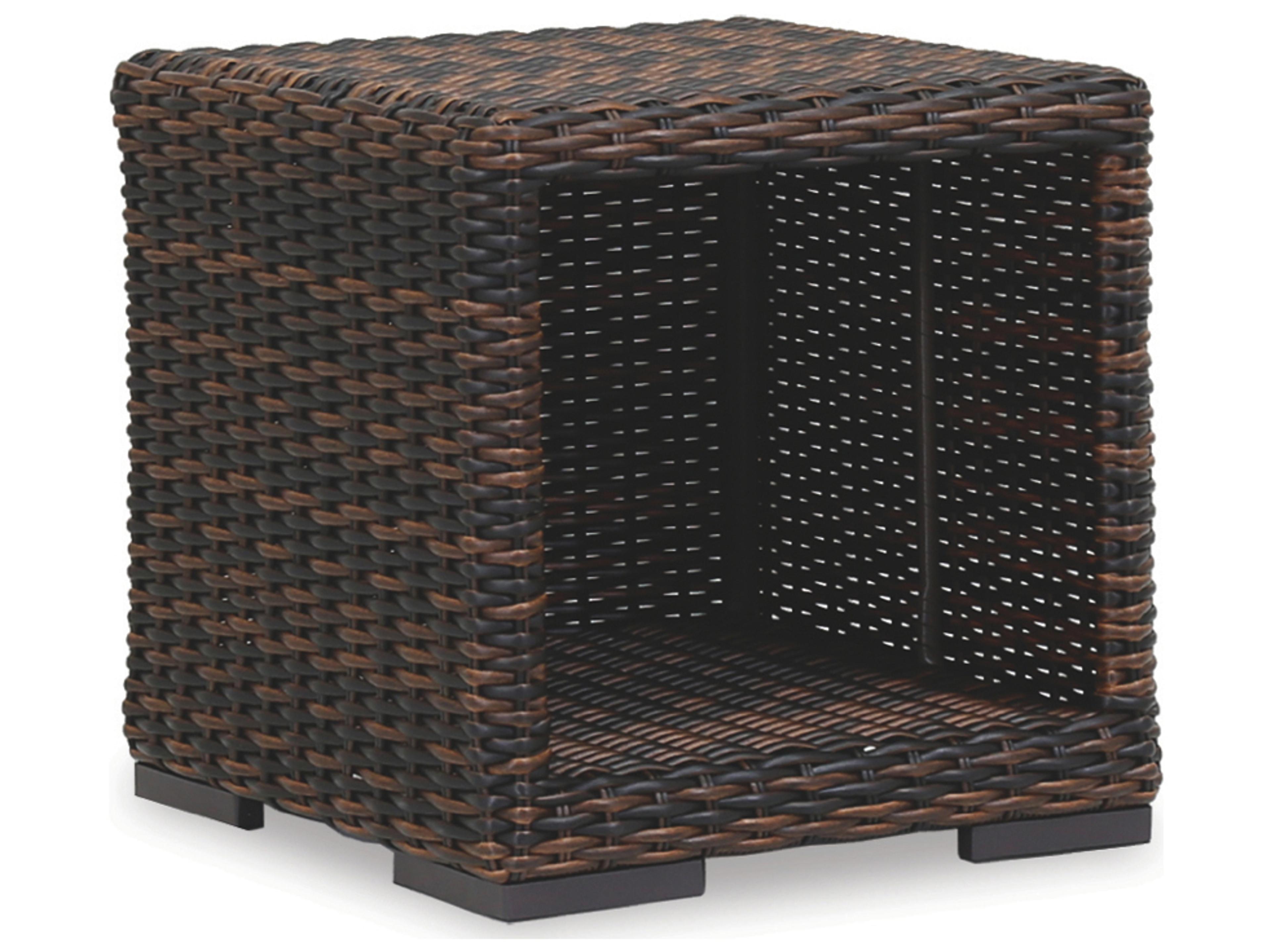 Sunset West Montecito Wicker Square Outdoor Patio End Table