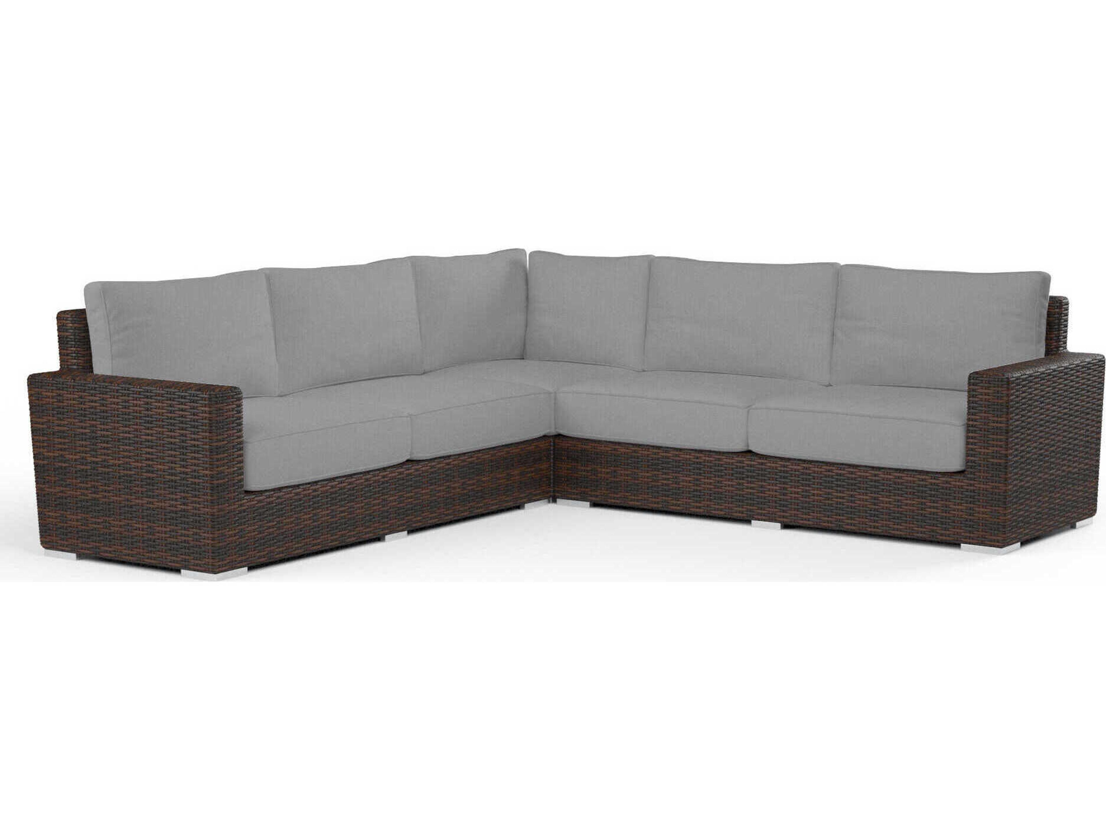 Sunset West Montecito Cognac Wicker Cushion Sofa