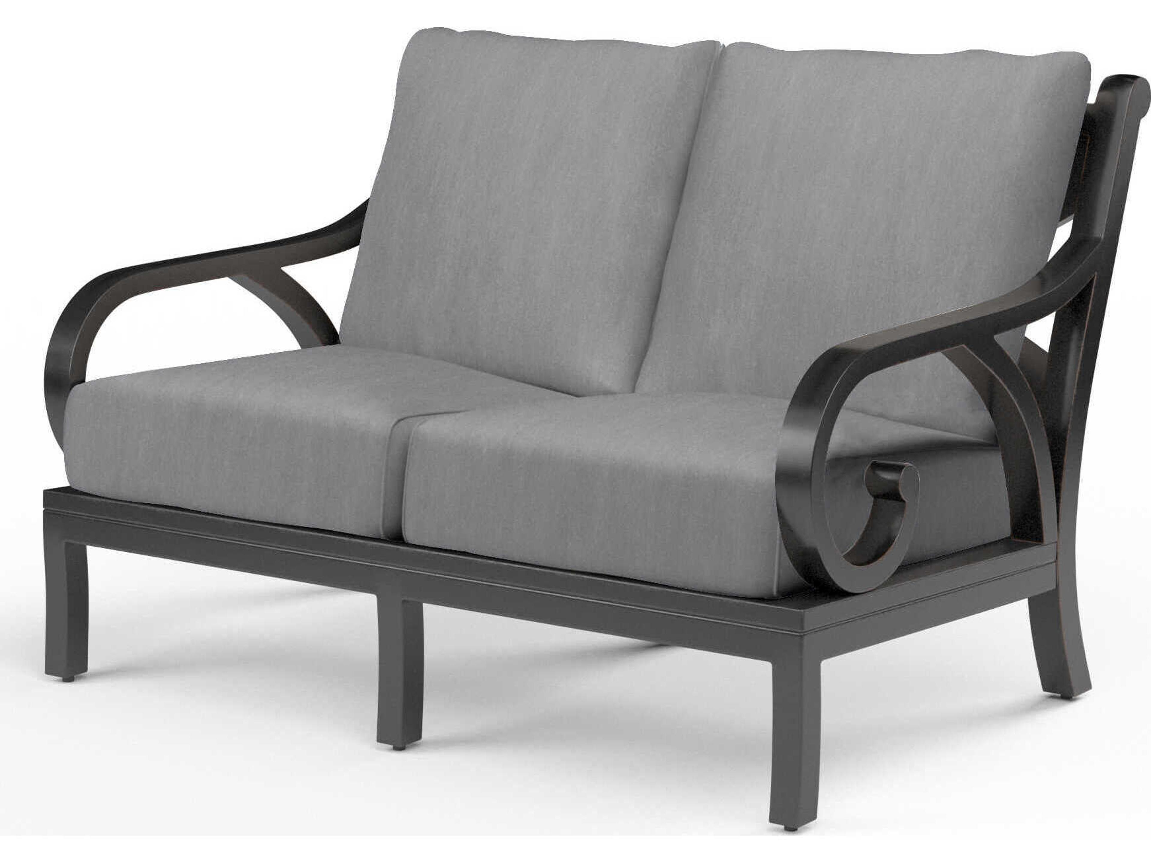 Sunset West Monterey Copper Aluminum Cushion Loveseat