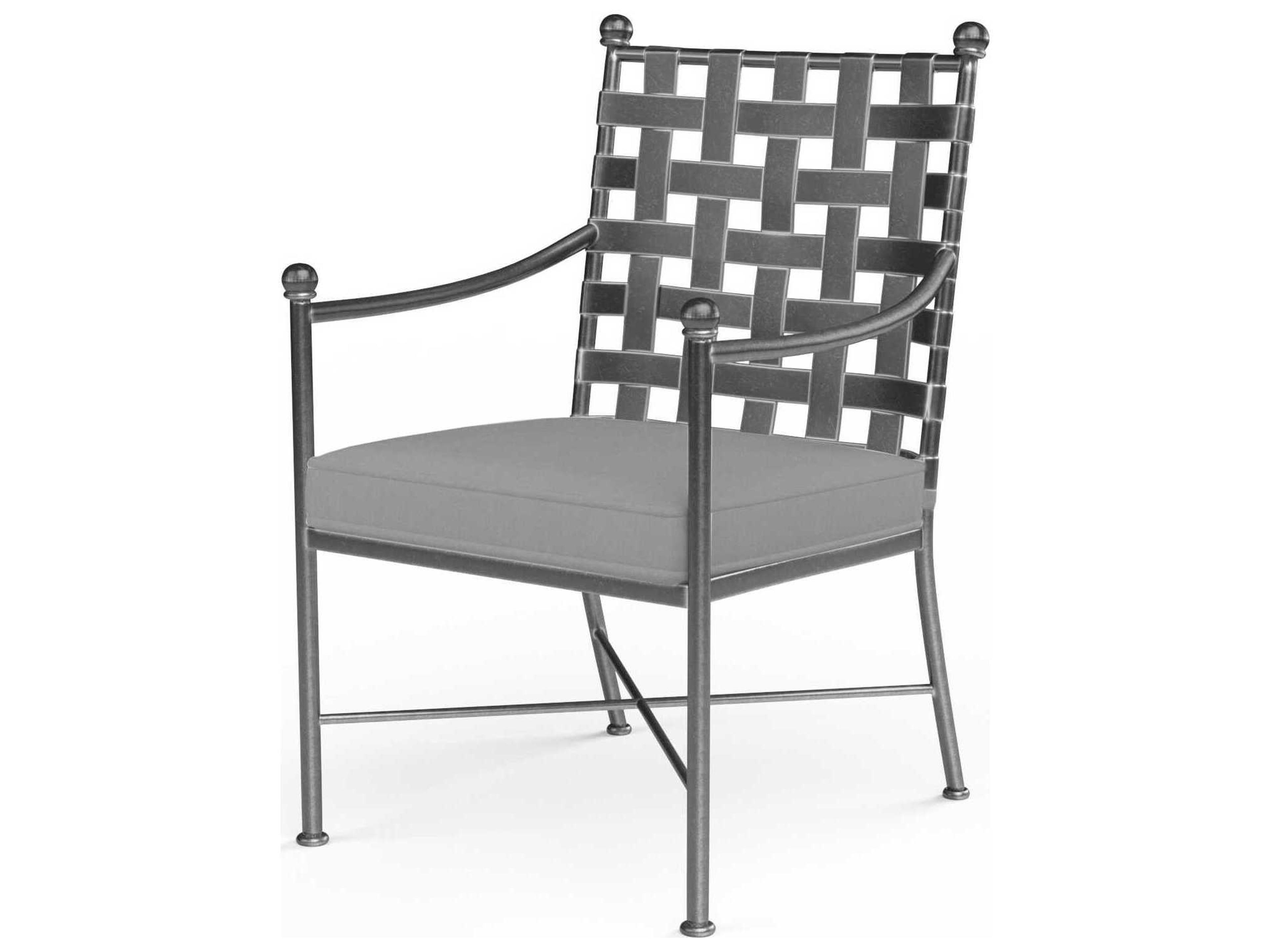 Sunset West Provence Pewter Wrought Iron Cushion Dining Chair