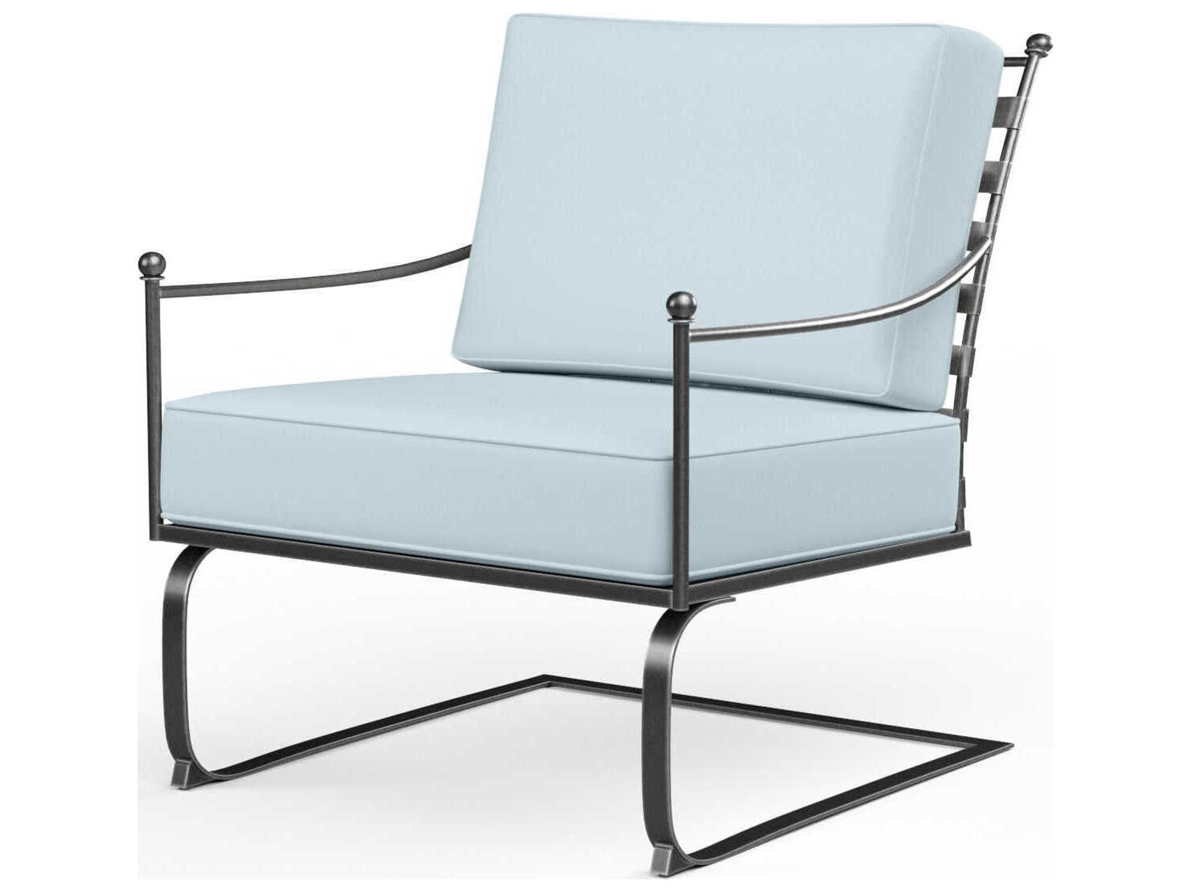 Sunset West Provence Pewter Wrought Iron Cushion Lounge Chair