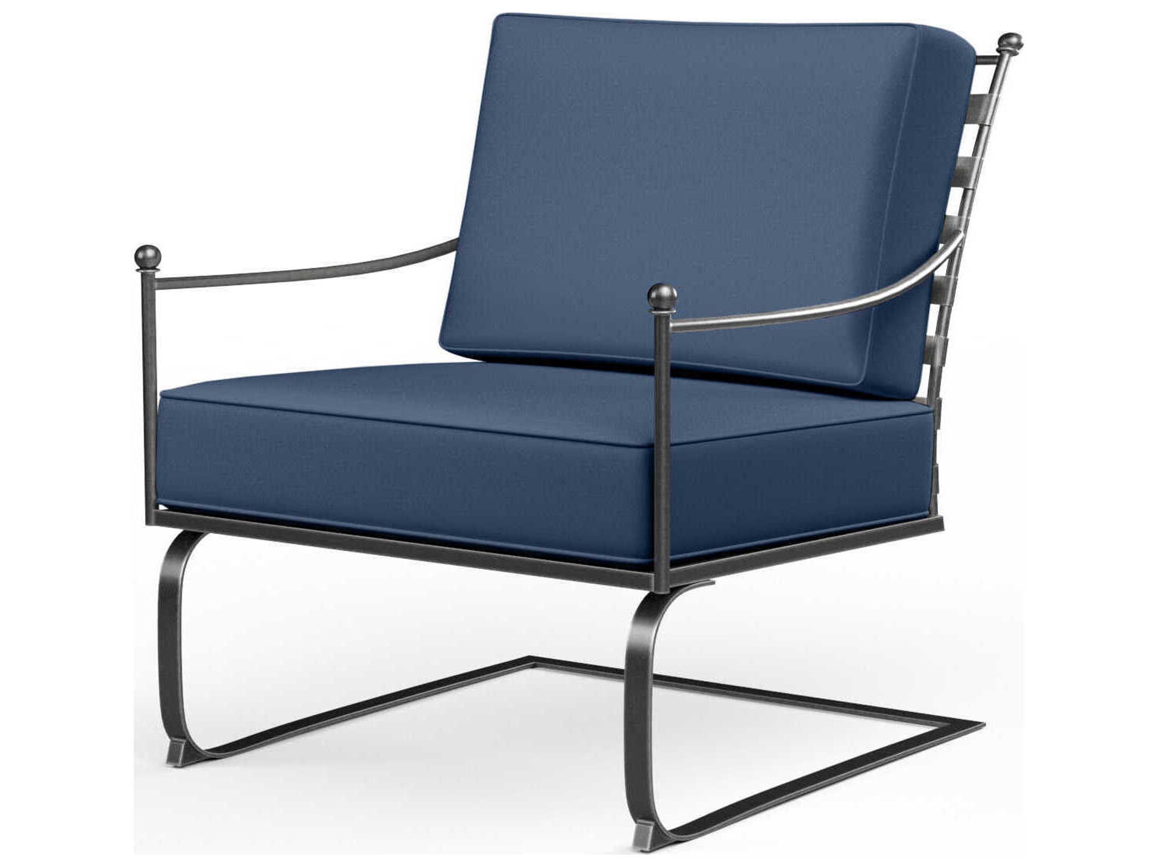 Sunset West Provence Pewter Wrought Iron Cushion Lounge Chair