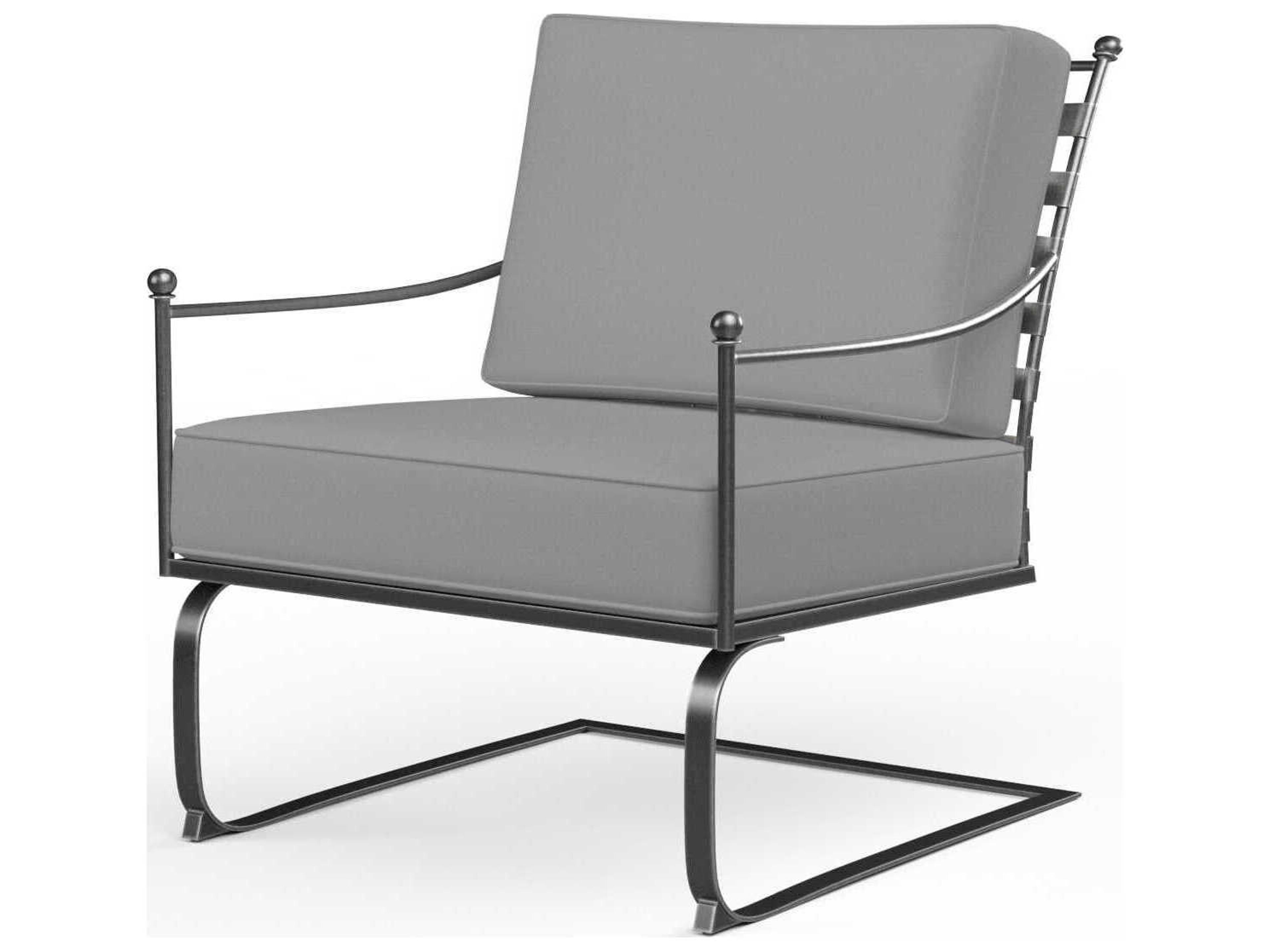 Sunset West Provence Pewter Wrought Iron Cushion Lounge Chair