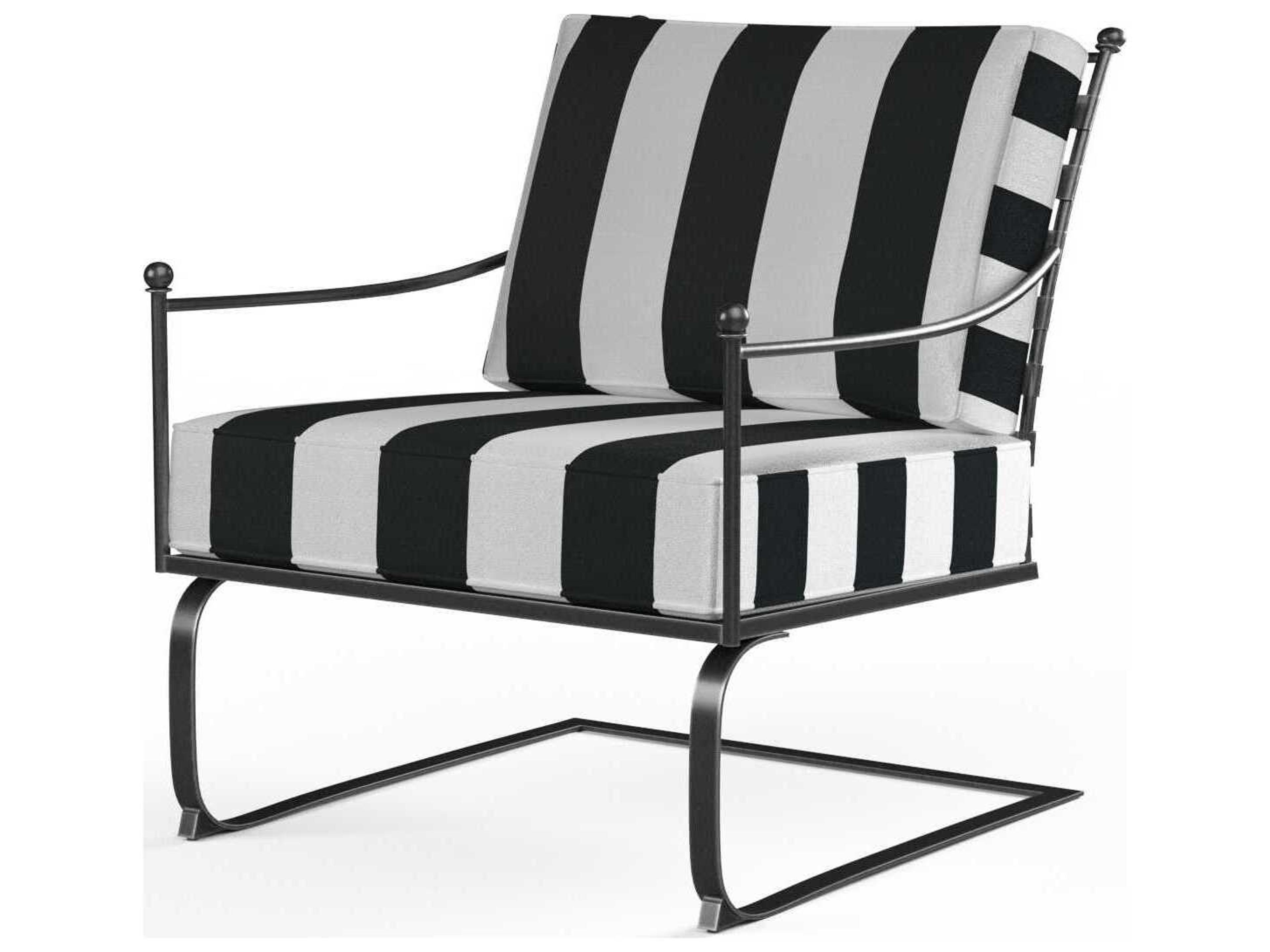 Sunset West Provence Pewter Wrought Iron Cushion Lounge Chair