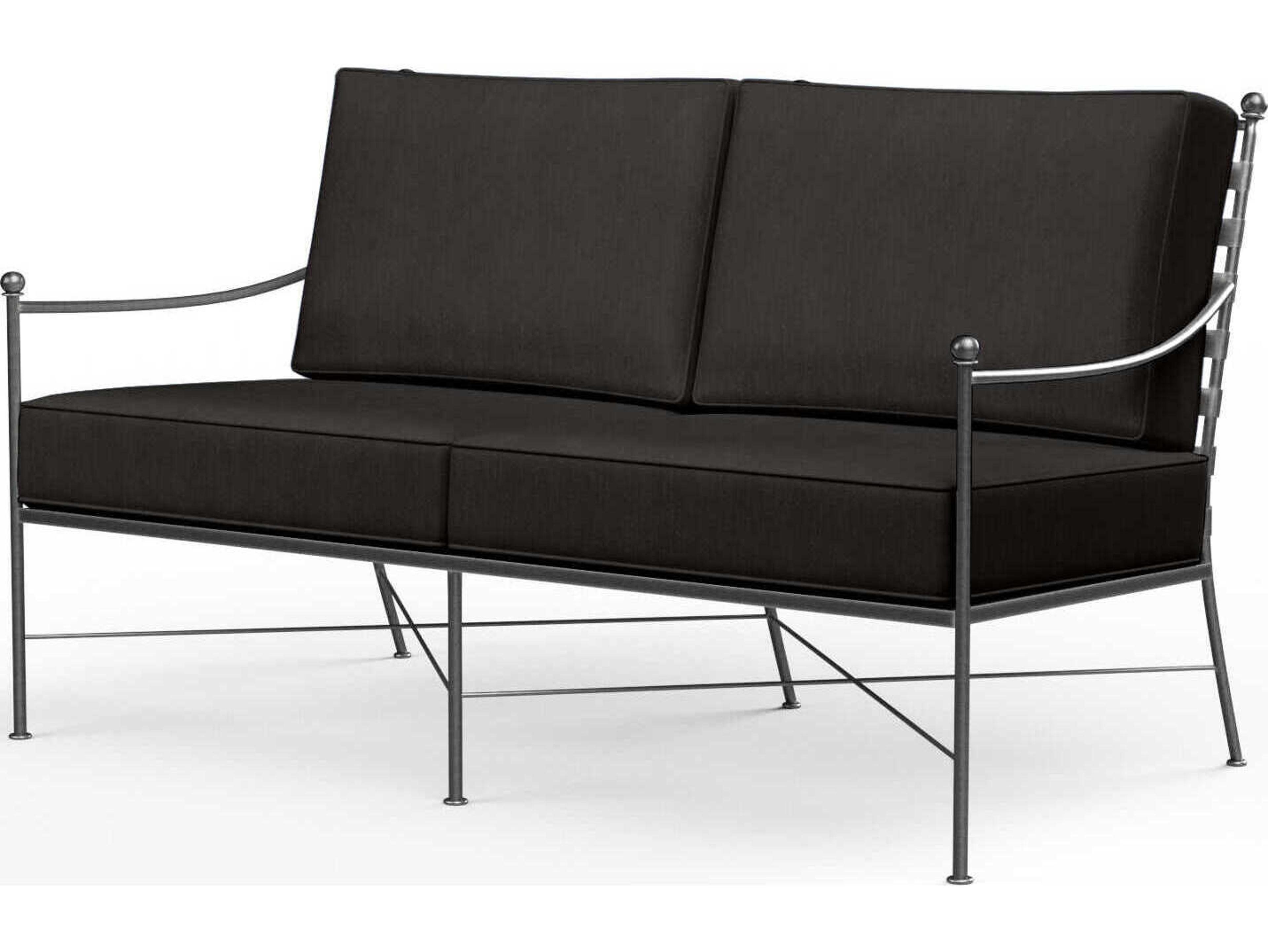 Sunset West Provence Pewter Wrought Iron Cushion Loveseat