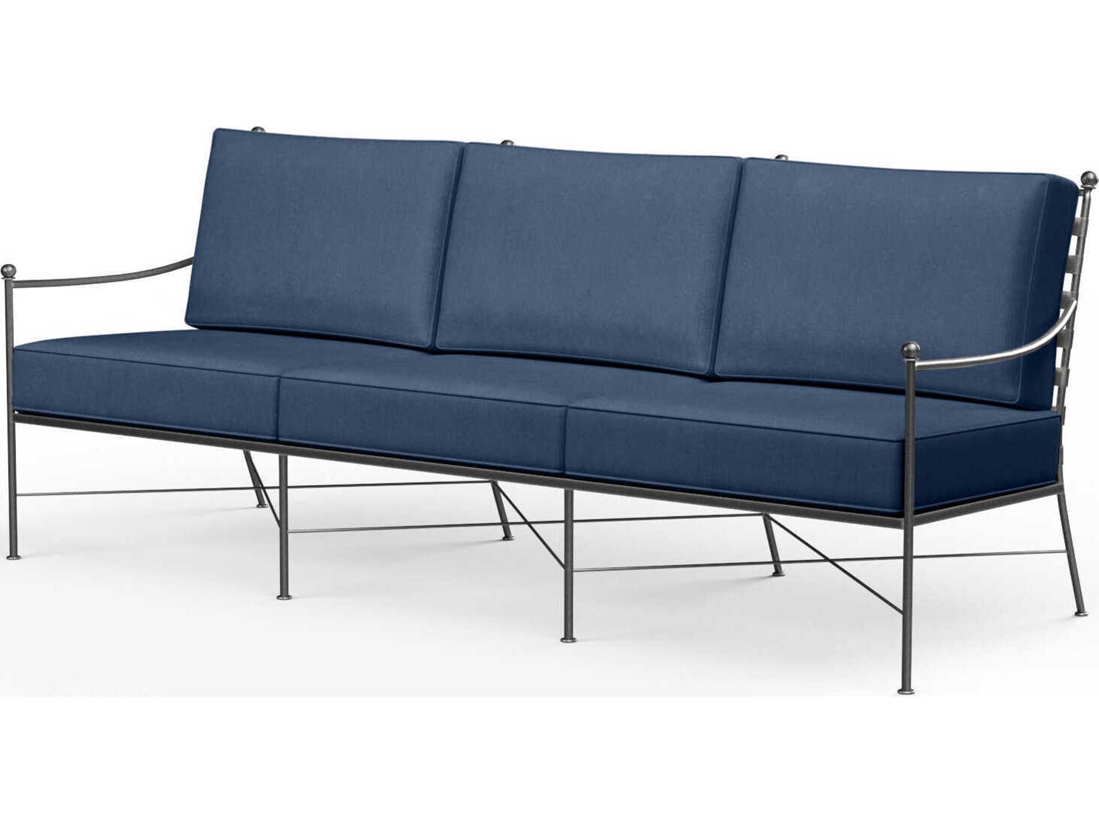 Sunset West Provence Pewter Wrought Iron Cushion Sofa